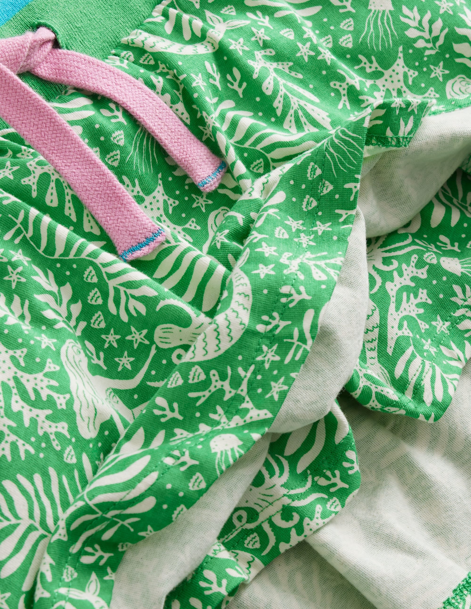 Printed Jersey Skort-Pea Green Mermaids - Image 3