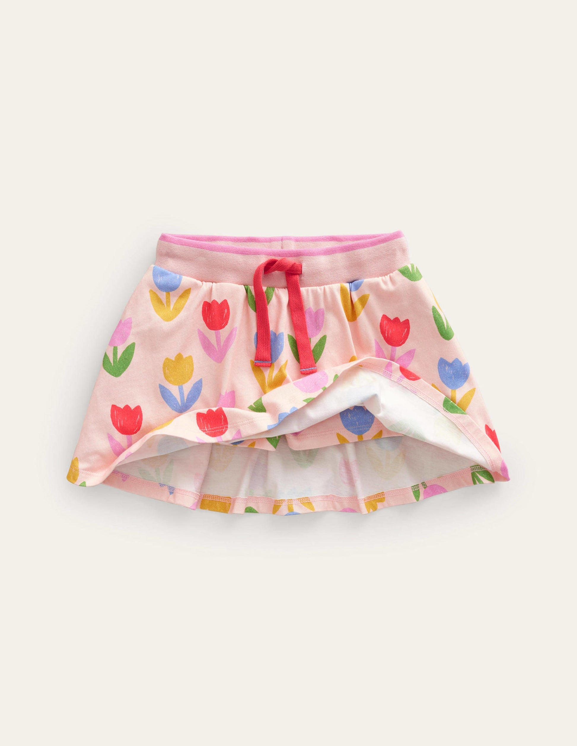 Printed Jersey Skort-Provence Dusty Pink Tuilips-4