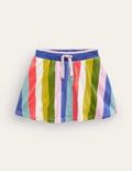 Printed Jersey Skort-Multi Rainbow Stripe