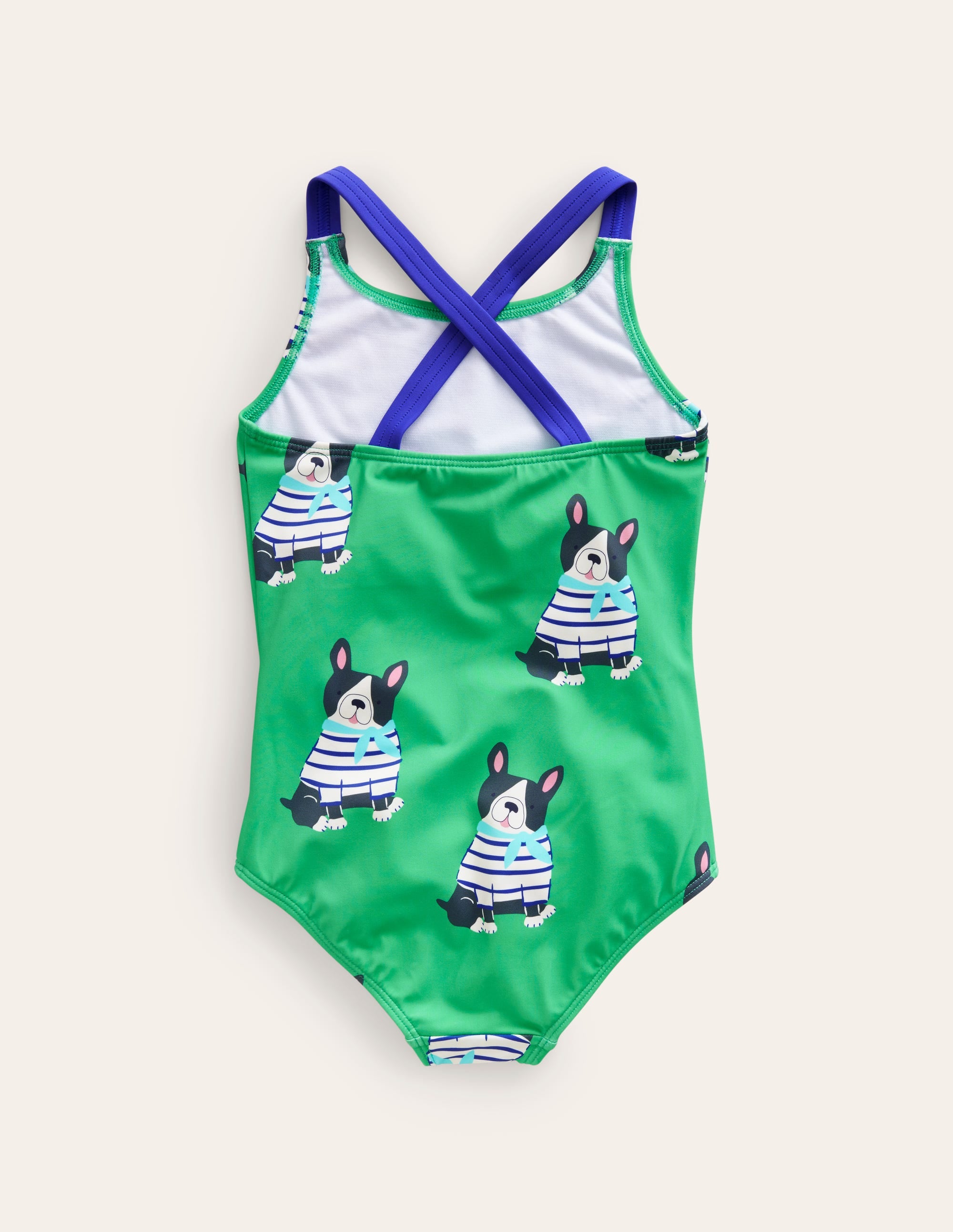 Cross-back Printed Swimsuit-Ming Green Dogs - Image 2