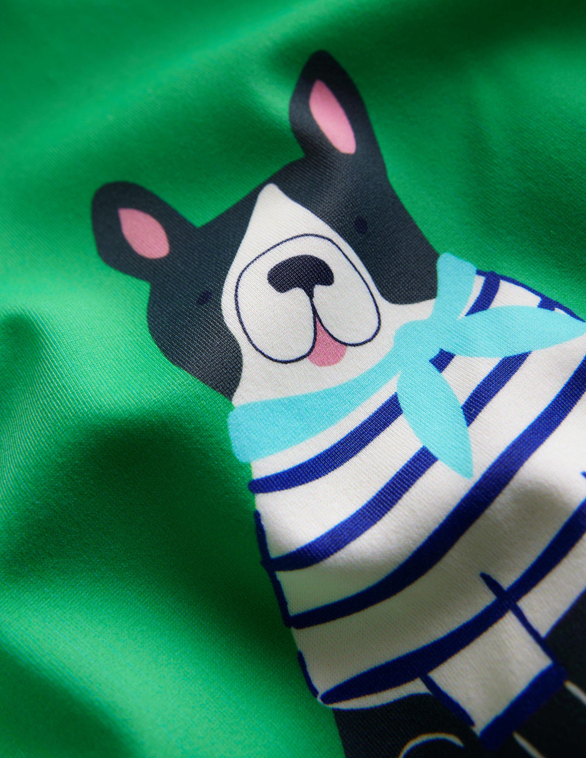 Cross-back Printed Swimsuit-Ming Green Dogs - Image 3