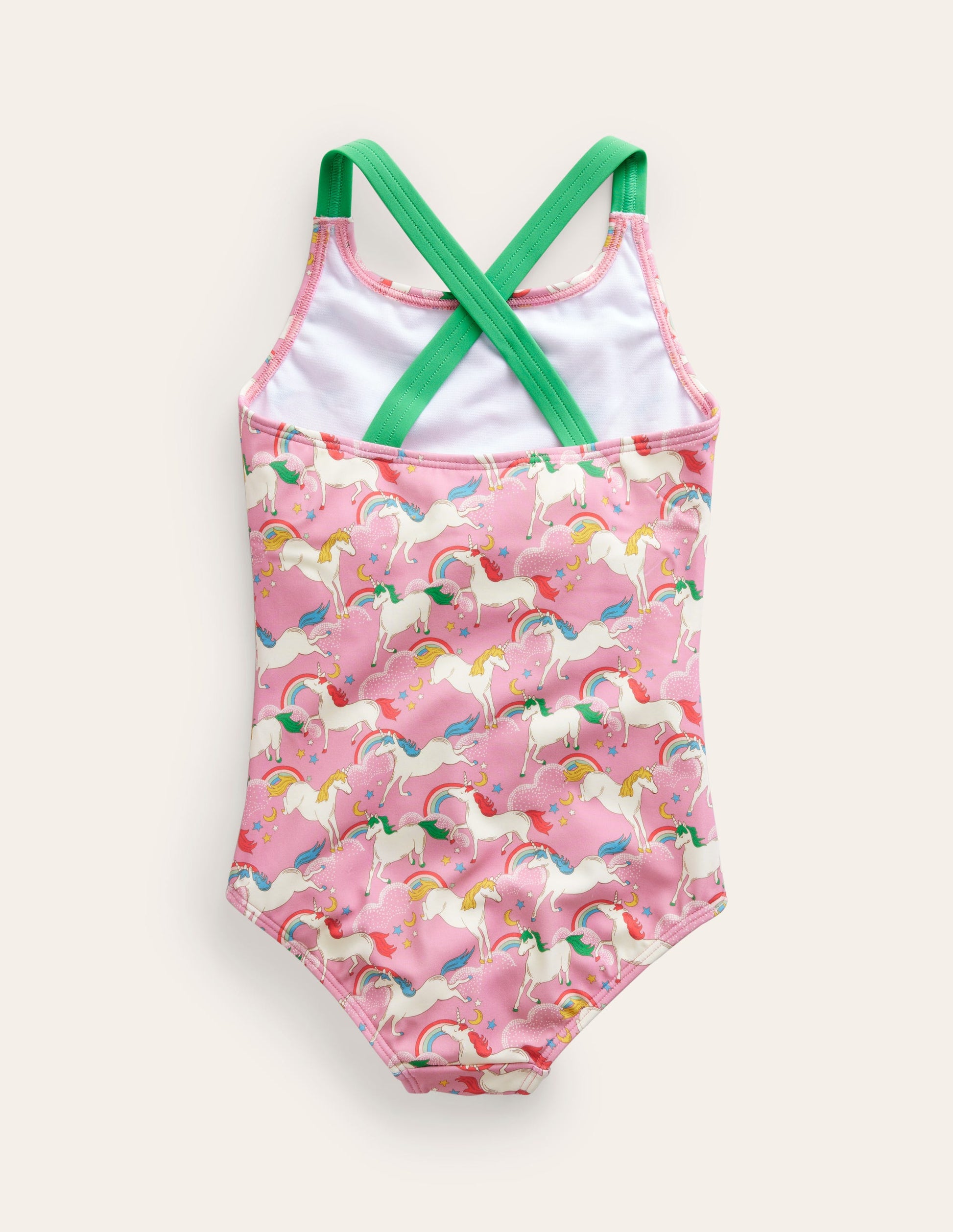 Cross-back Printed Swimsuit-Formica Pink Unicorns-2