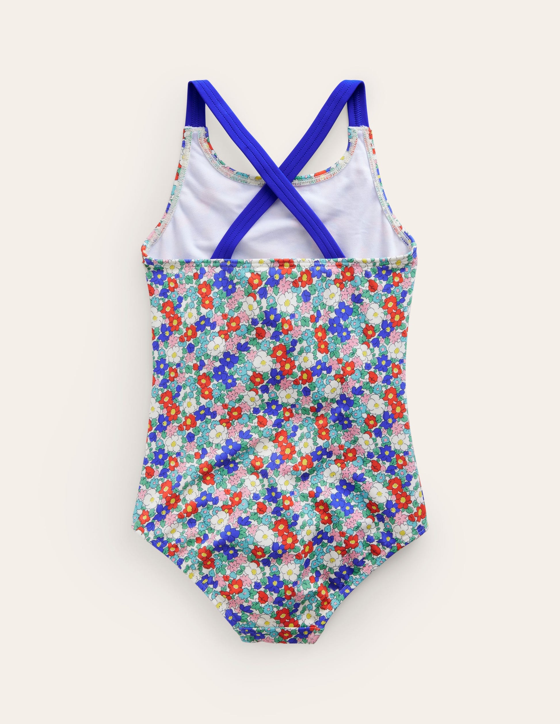 Cross-back Printed Swimsuit-Nautical Floral-2