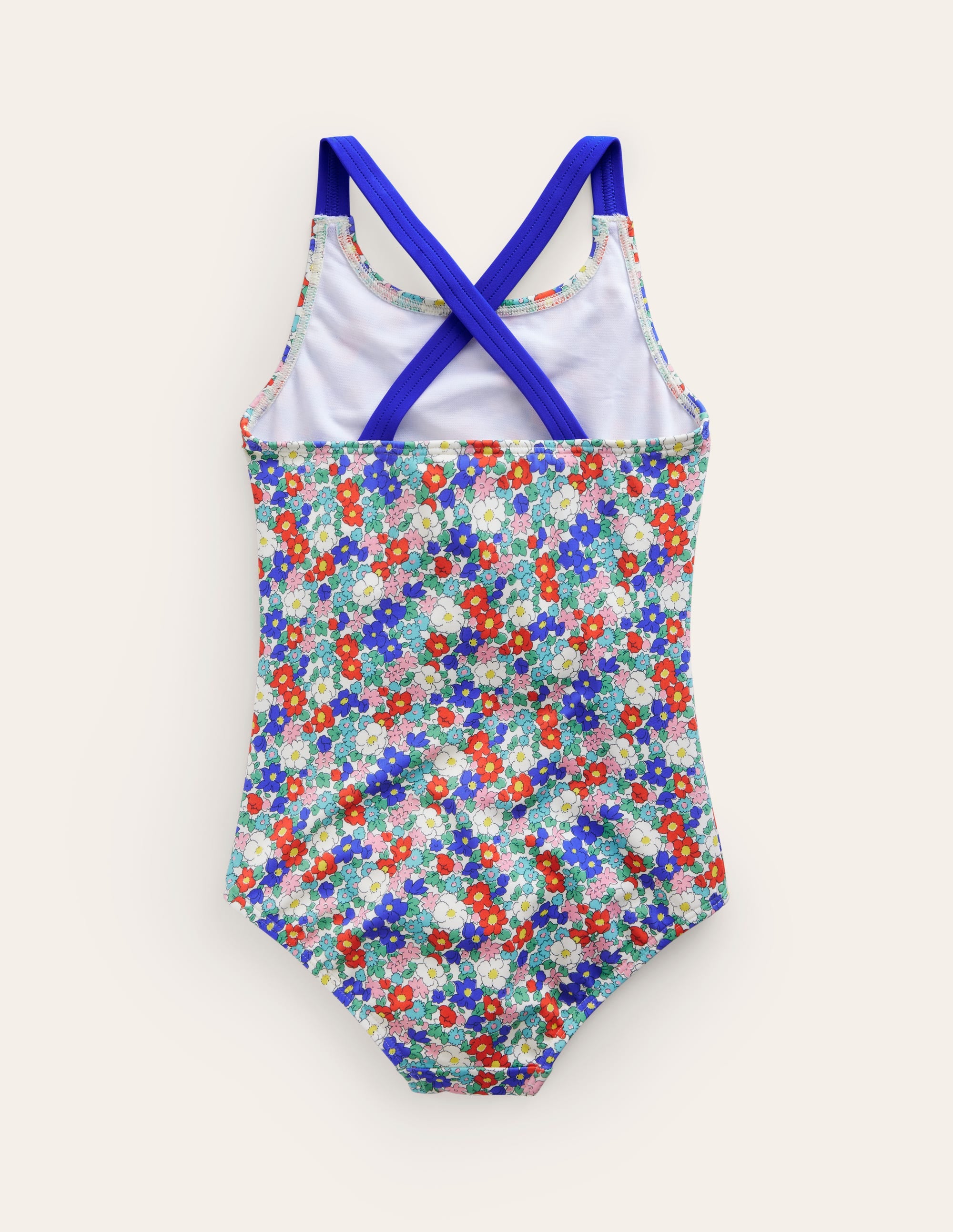 Cross-back Printed Swimsuit-Nautical Floral - Image 2