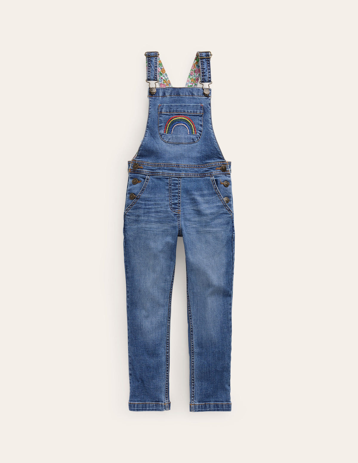 Fun Overalls-Light Vintage Denim Rainbow - Image 1