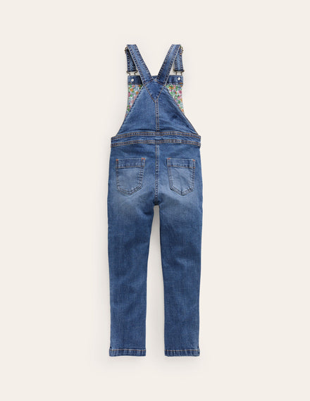 Fun Overalls-Light Vintage Denim Rainbow