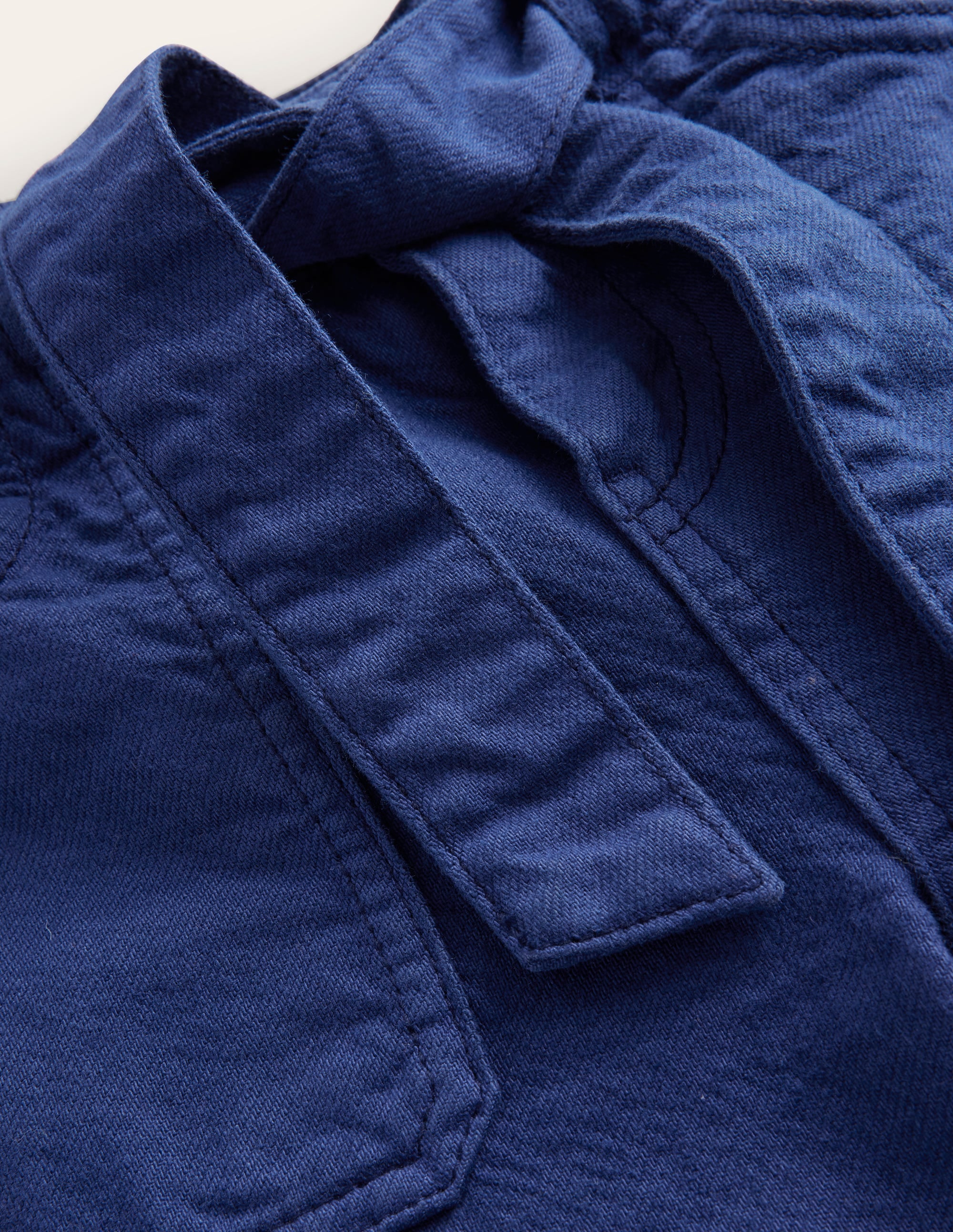 Tie Waist Cargo Pants-College Navy - Image 3