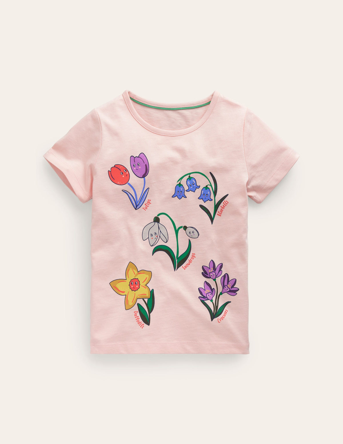 Printed Graphic T-Shirt-Provence Dusty Pink Flowers - Image 1
