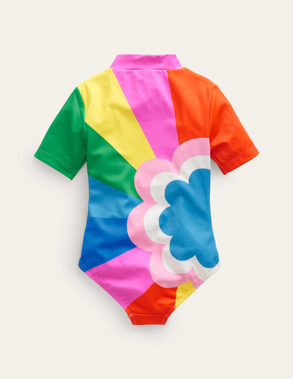 Short-sleeved Swimsuit-Multi Daisy Cloud-2
