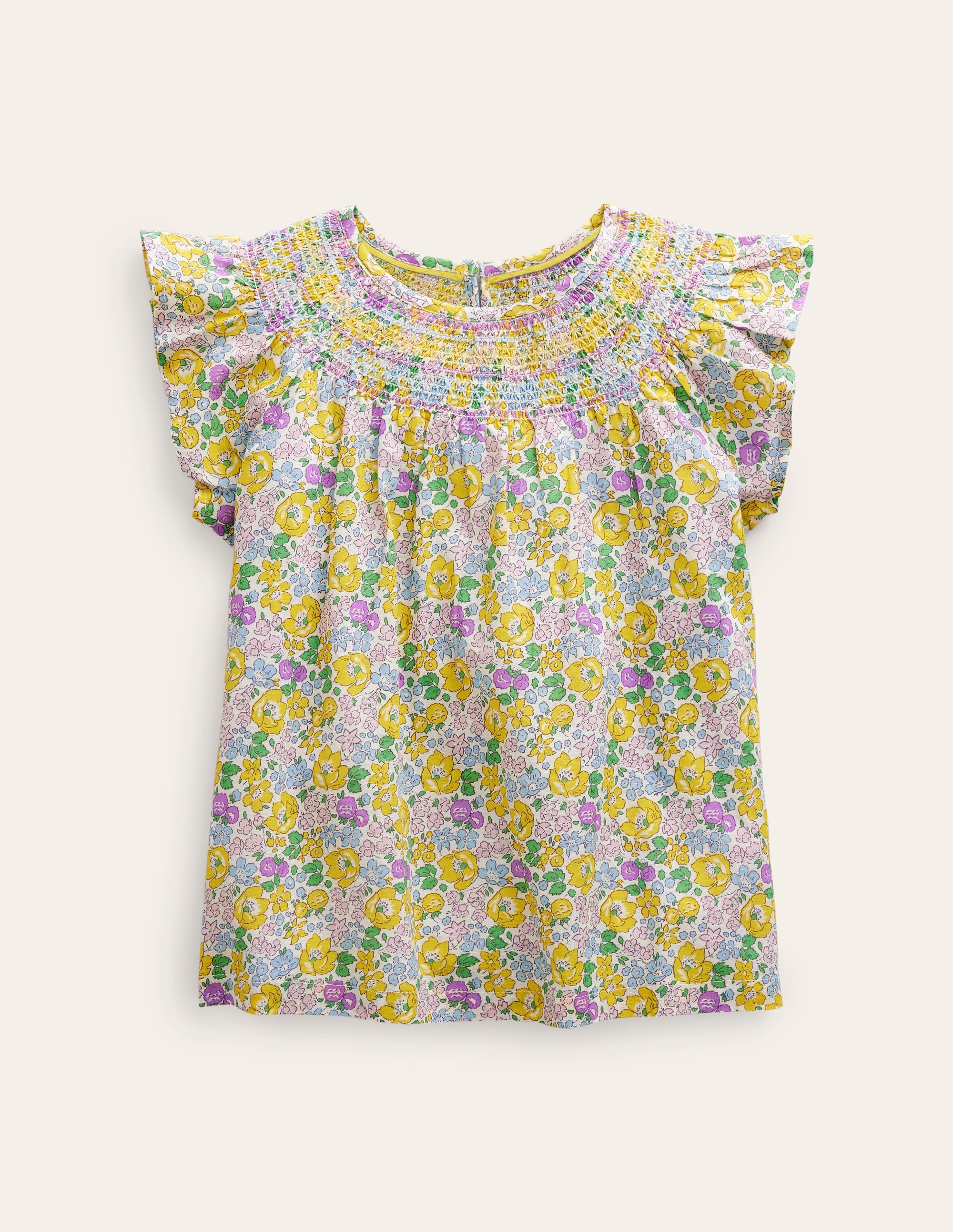 Woven Smocked Top-Yellow Spring Bloom - Image 1