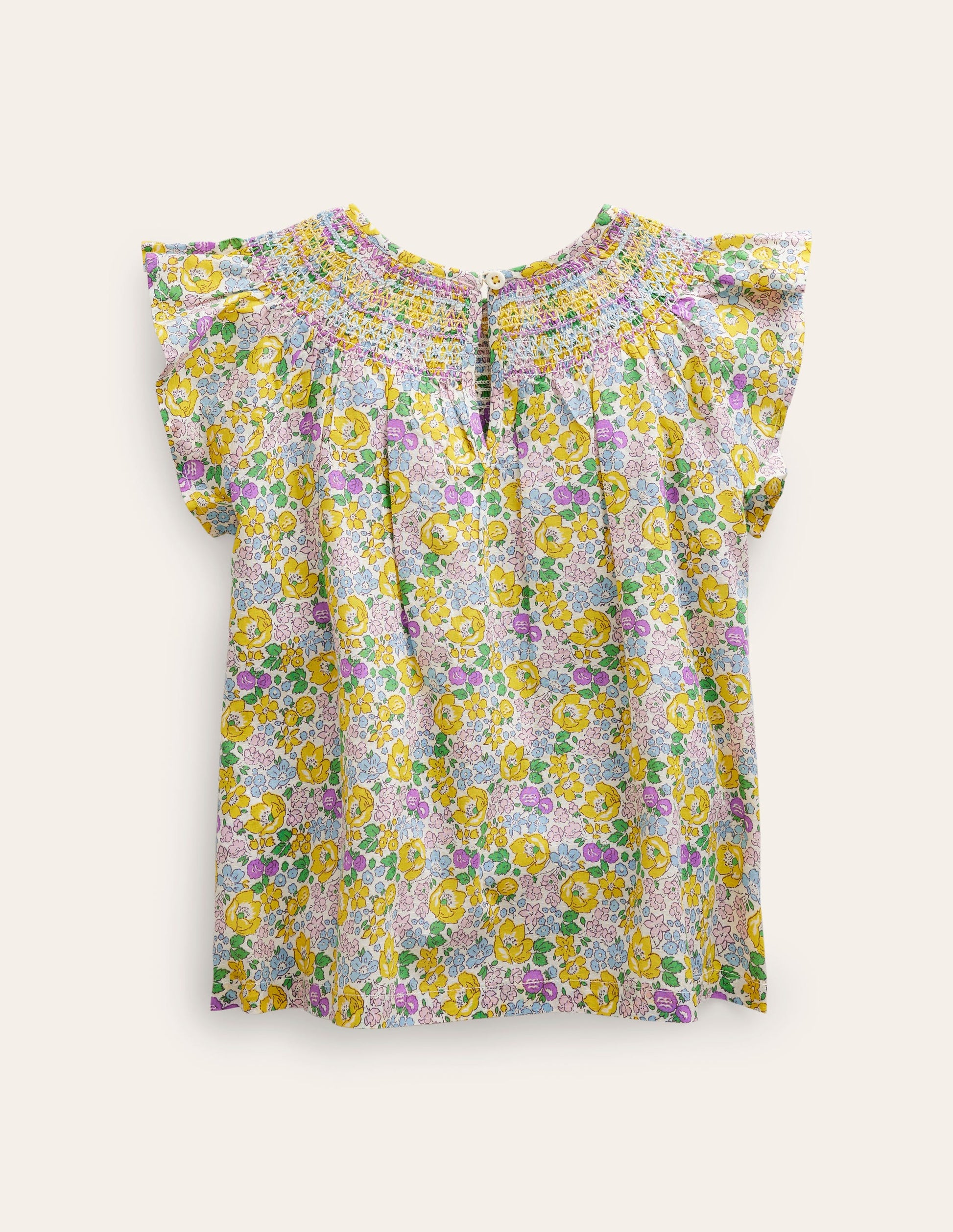 Woven Smocked Top-Yellow Spring Bloom-2