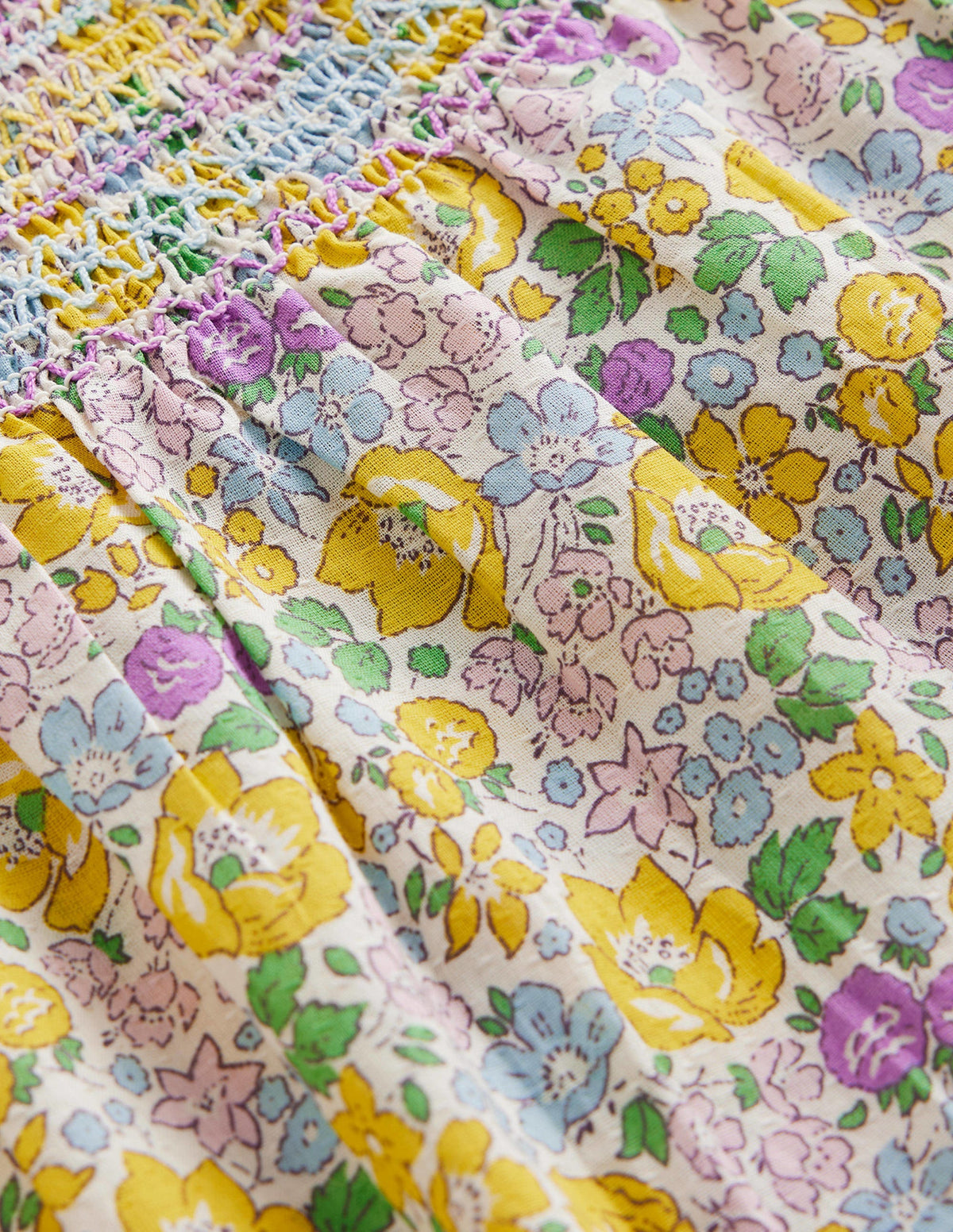 Woven Smocked Top-Yellow Spring Bloom - Image 3