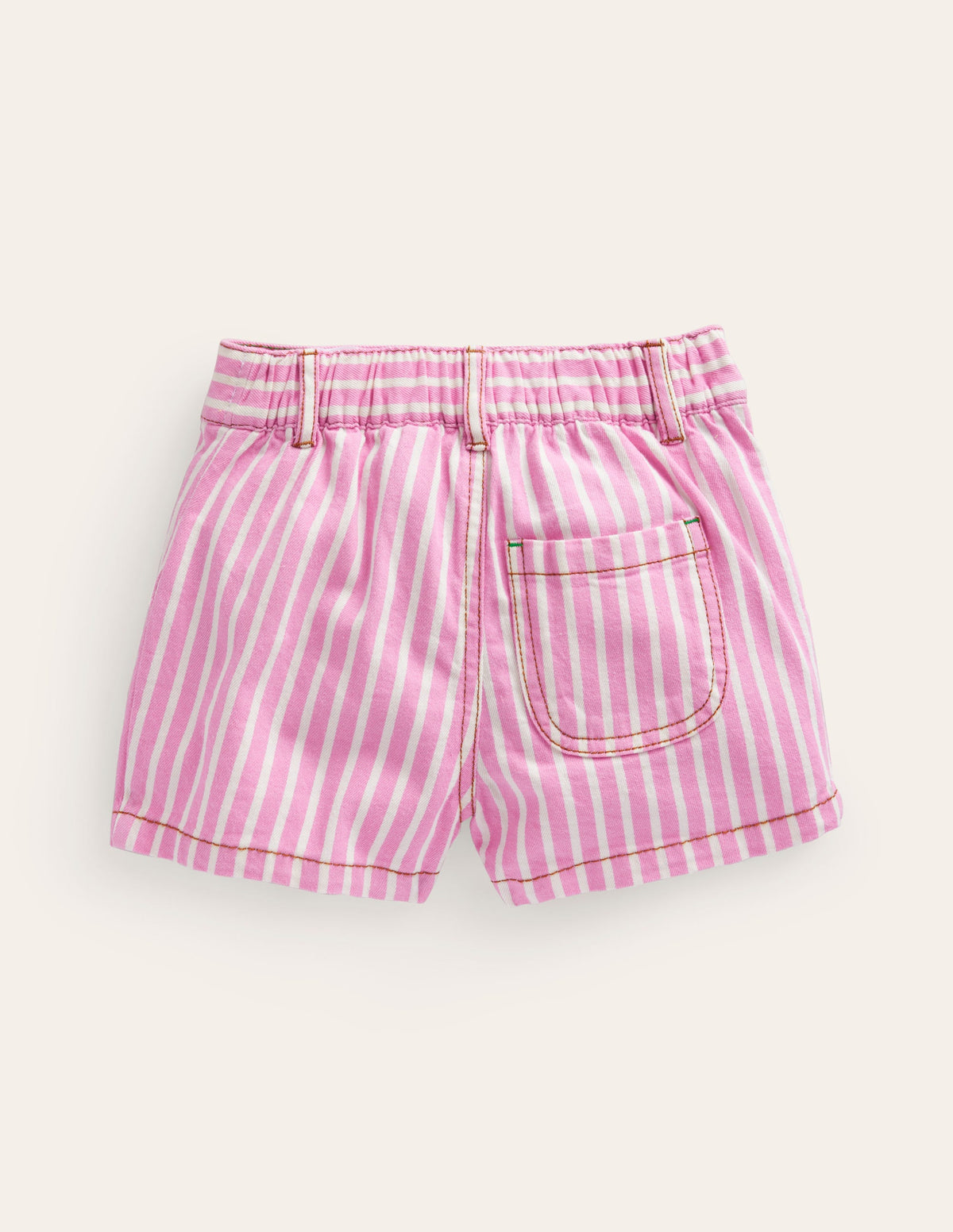 Patch Pocket Shorts-Pink / Ivory Stripe Tulip-2