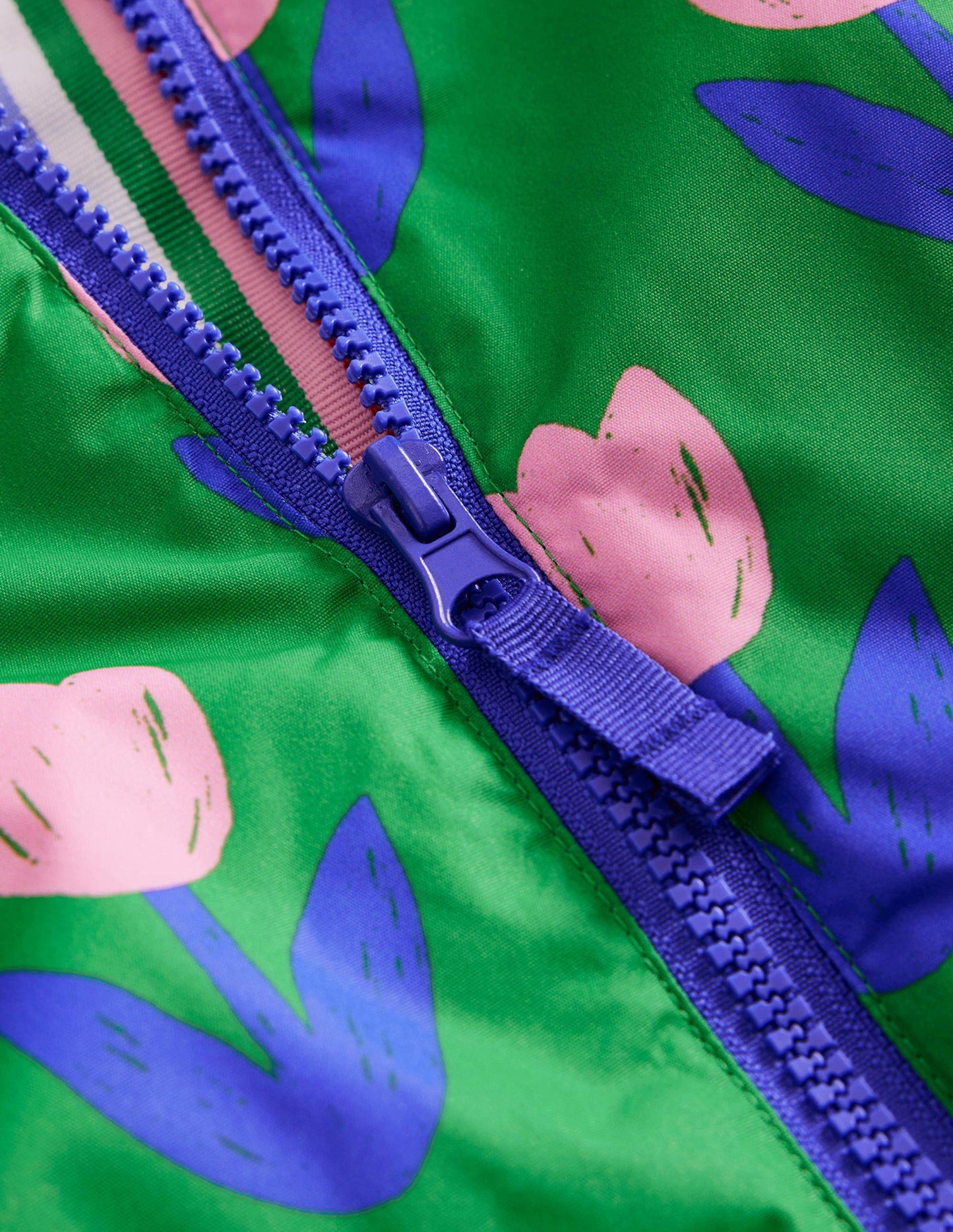 Jersey Lined Anorak-Runner Bean Green Tulips