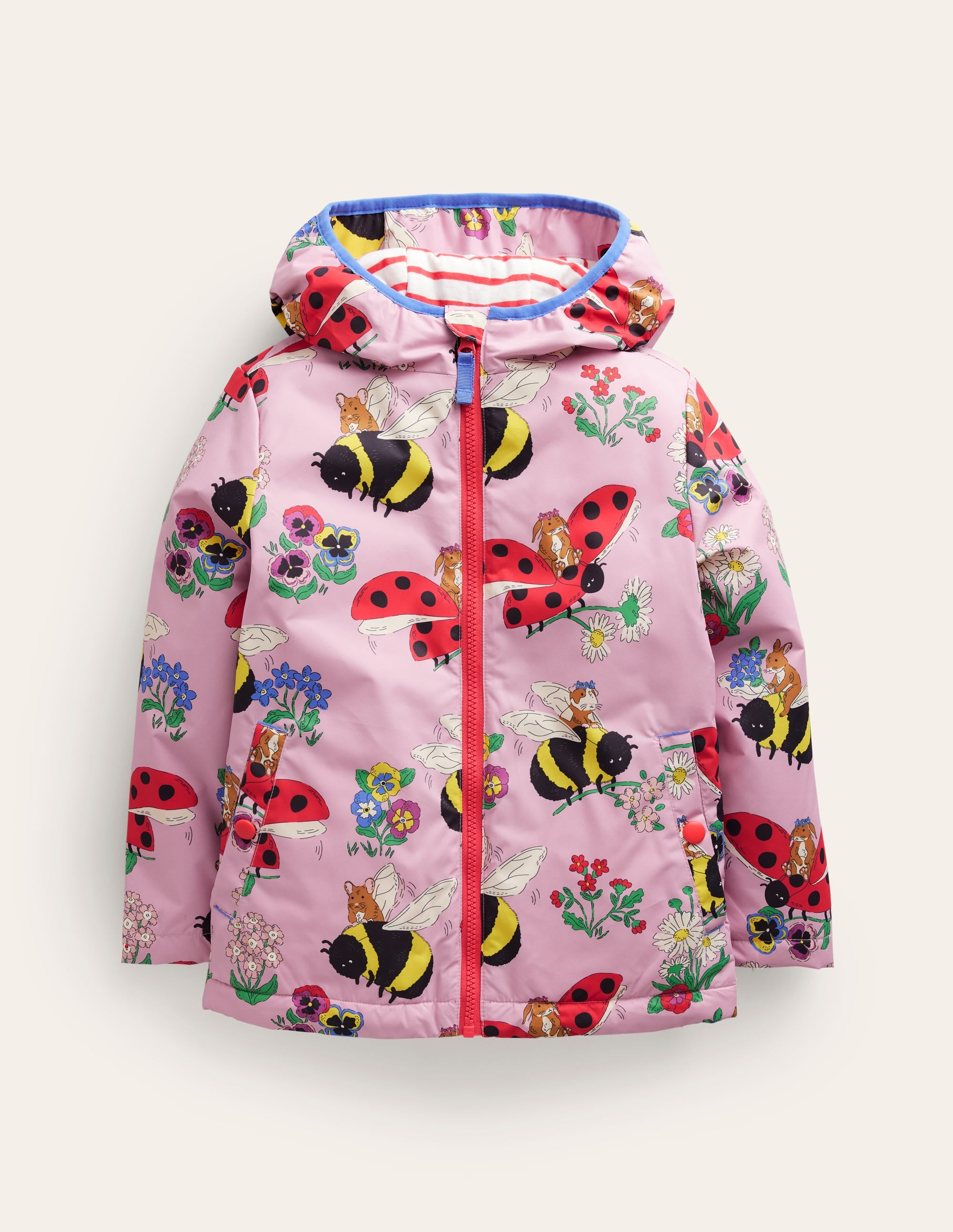 Jersey Lined Anorak-Sugared Almond Pink Bumble - Image 1