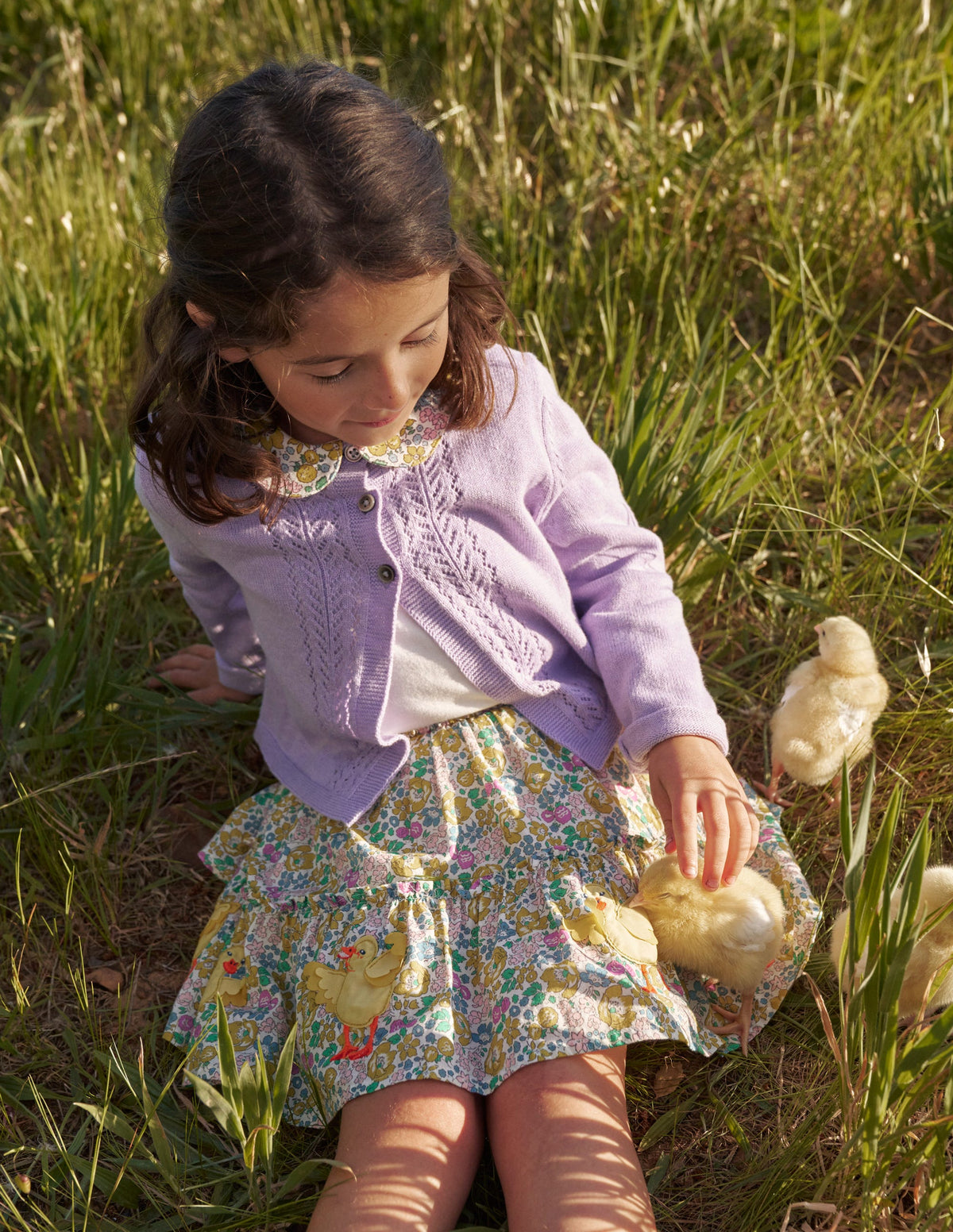 Appliqué Skirt-Yellow Spring Bloom Chicks-4