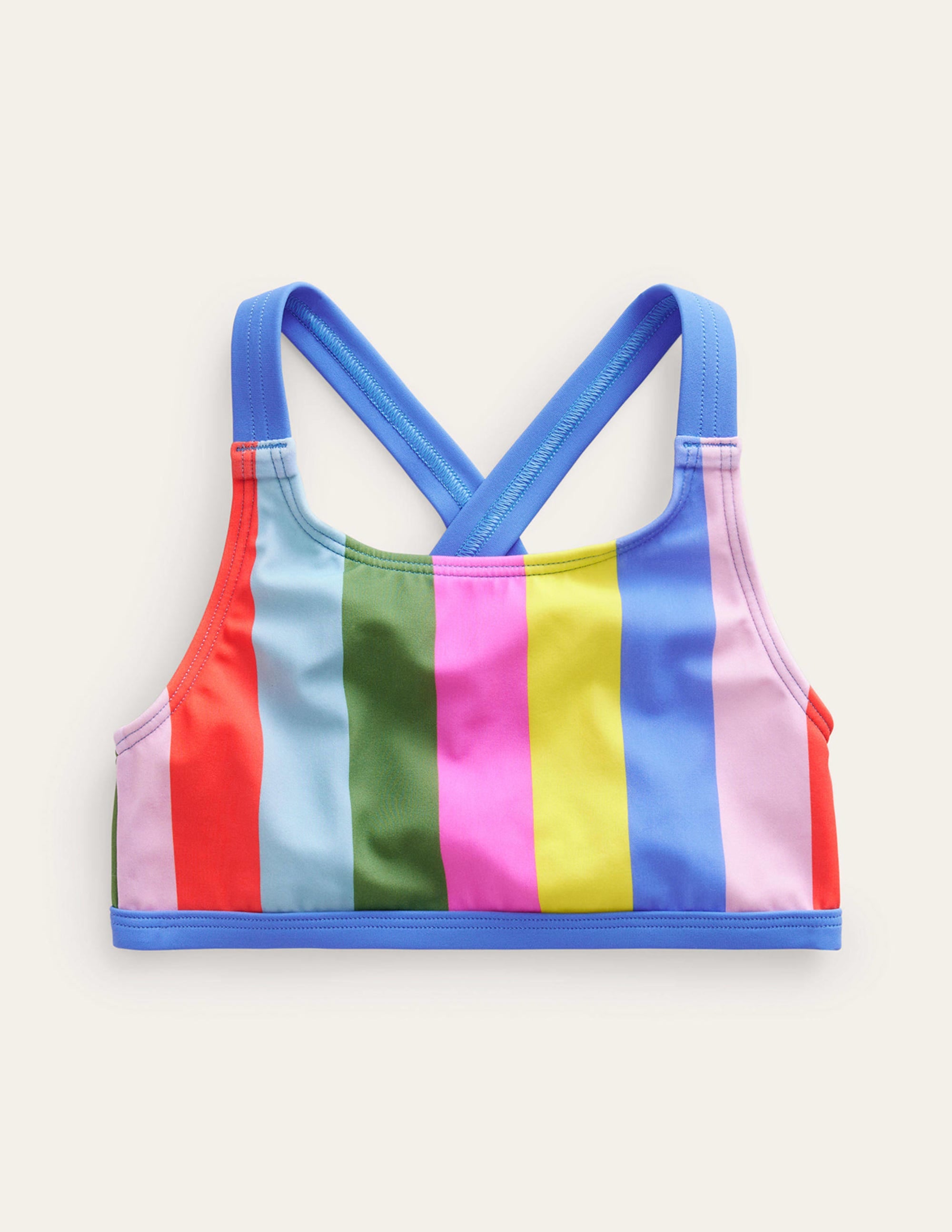 Cross Back Bikini Top-Soft Multi Stripe - Image 1