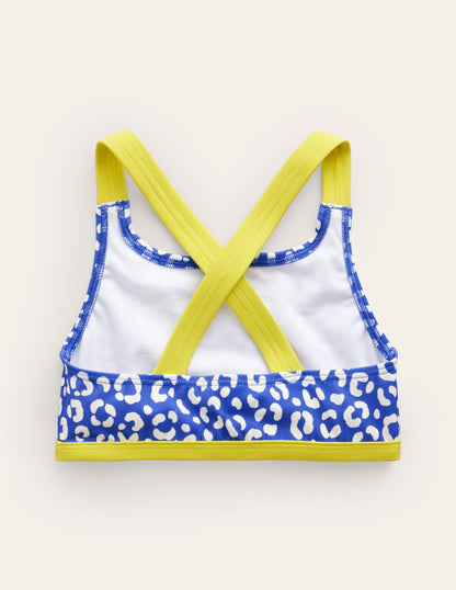 Cross Back Bikini Top-Blue Leopard-2