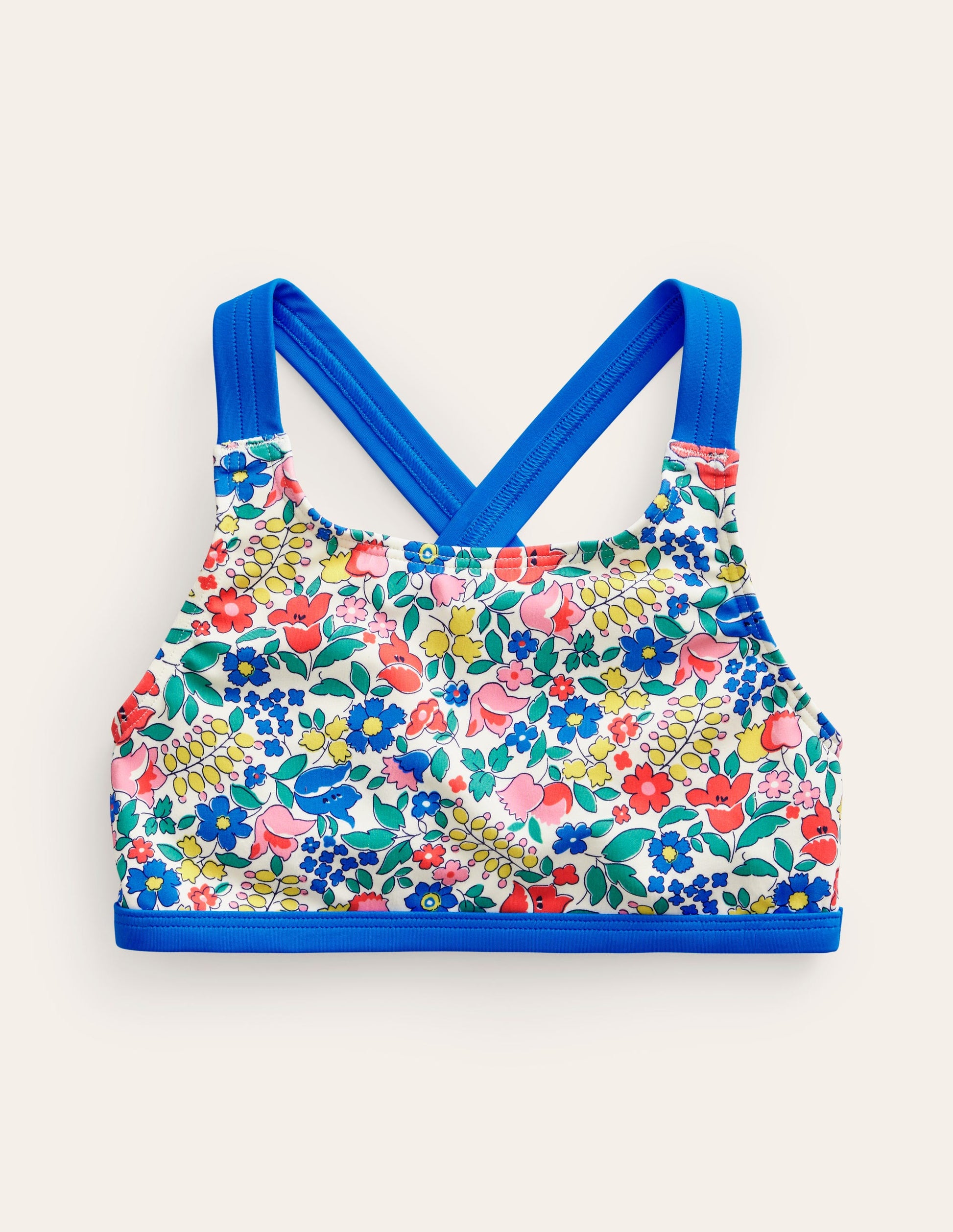 Cross Back Bikini Top-Multi Flowerbed-1
