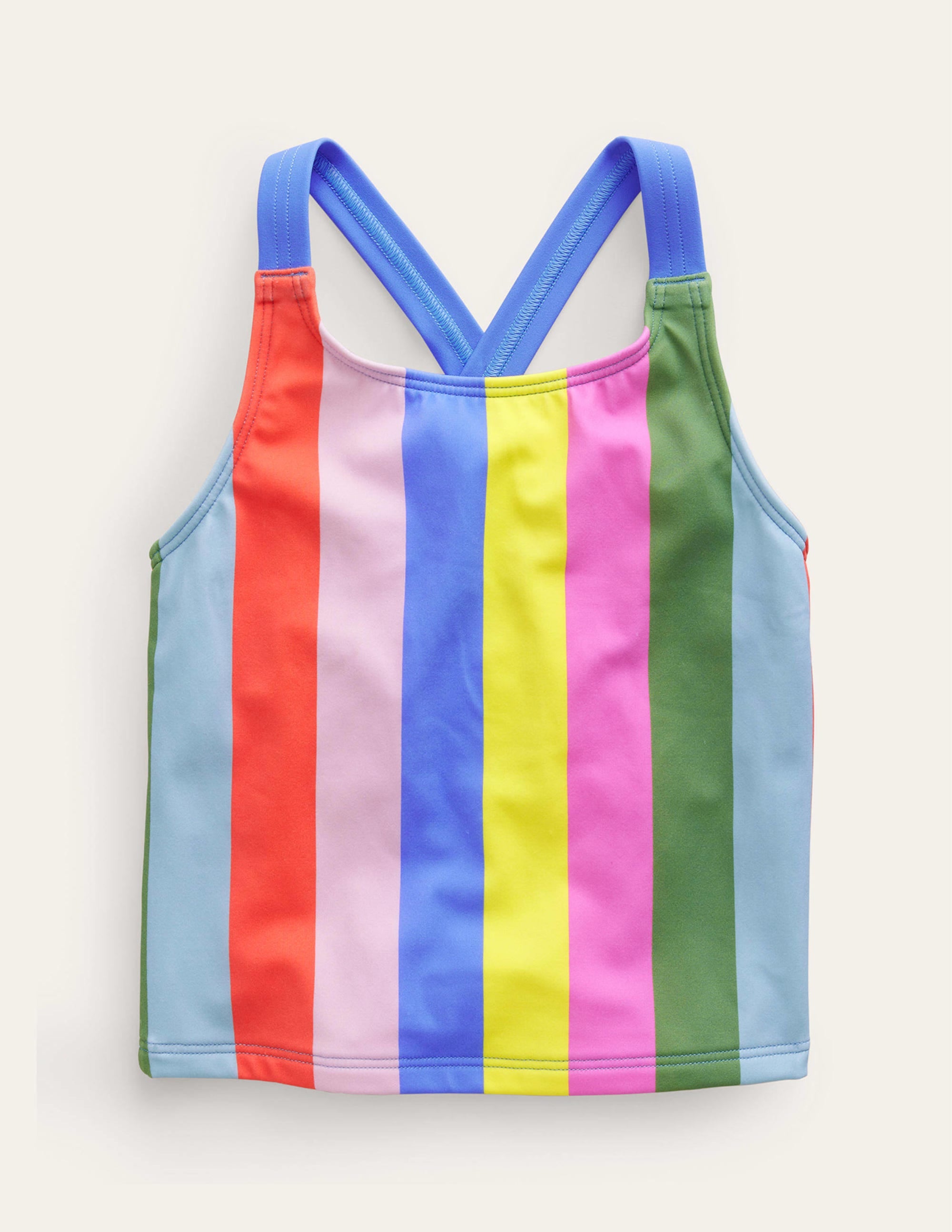 Cross Back Tankini Top-Soft Multi Stripe - Image 1
