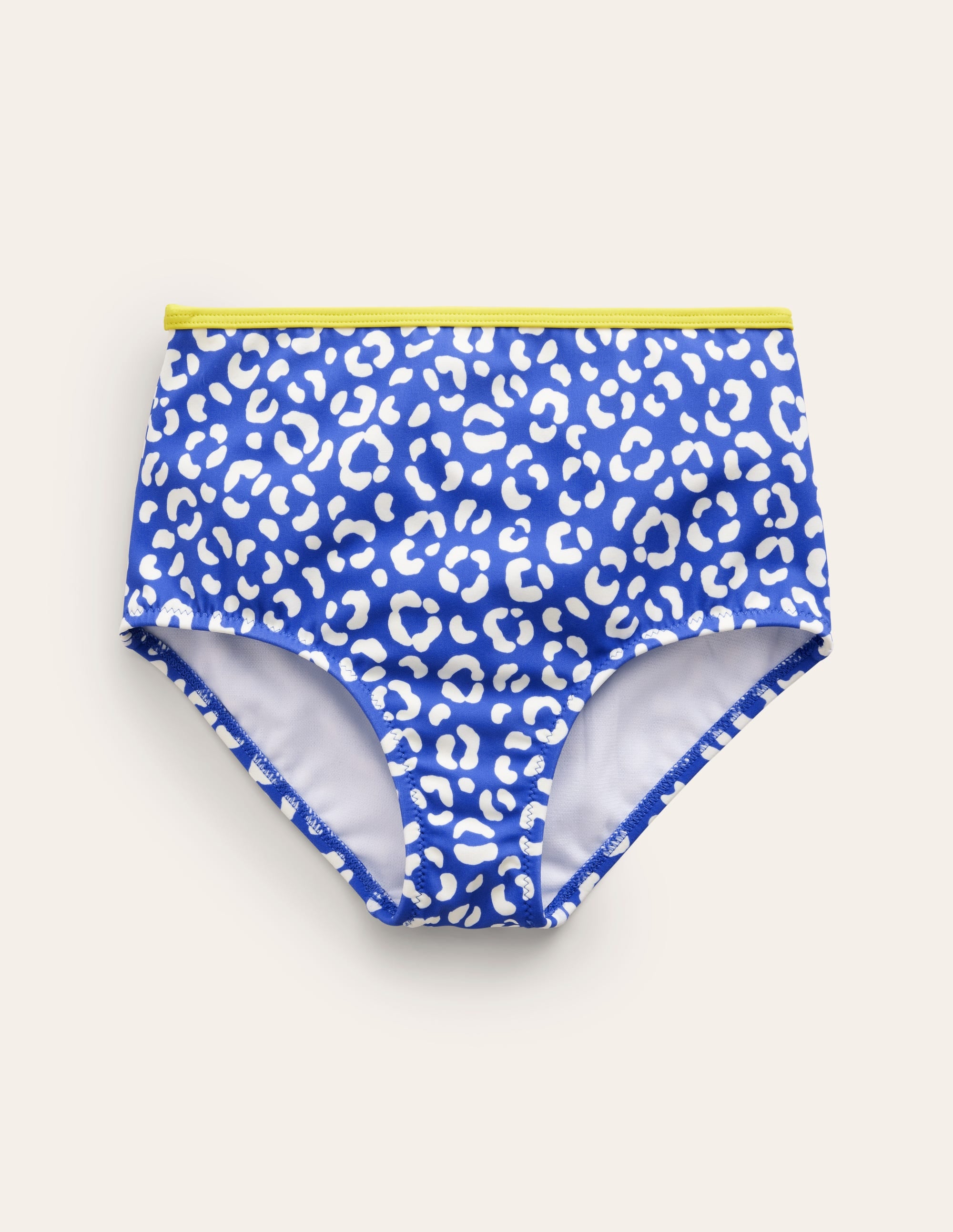 High Waisted Bikini Bottoms-Blue Leopard - Image 1