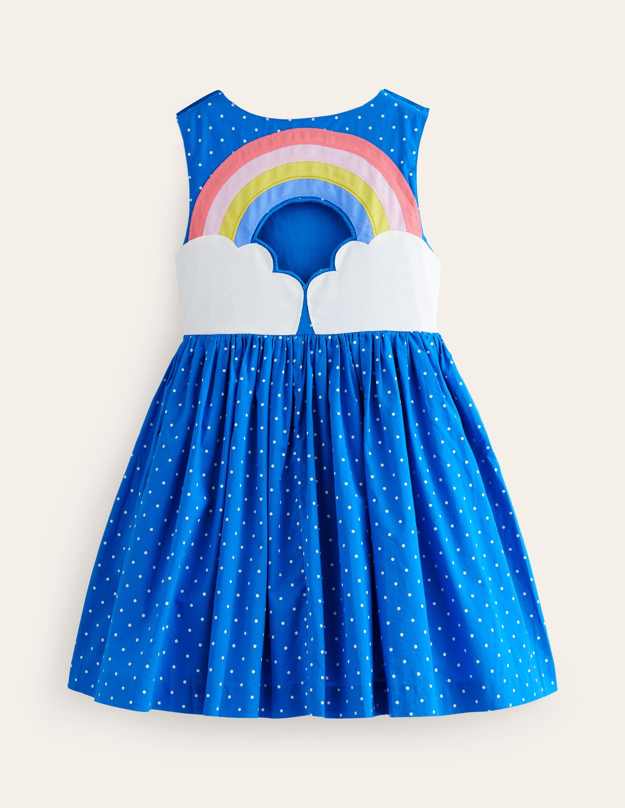 Appliqué Back Dress-Blue Rainbow - Image 2