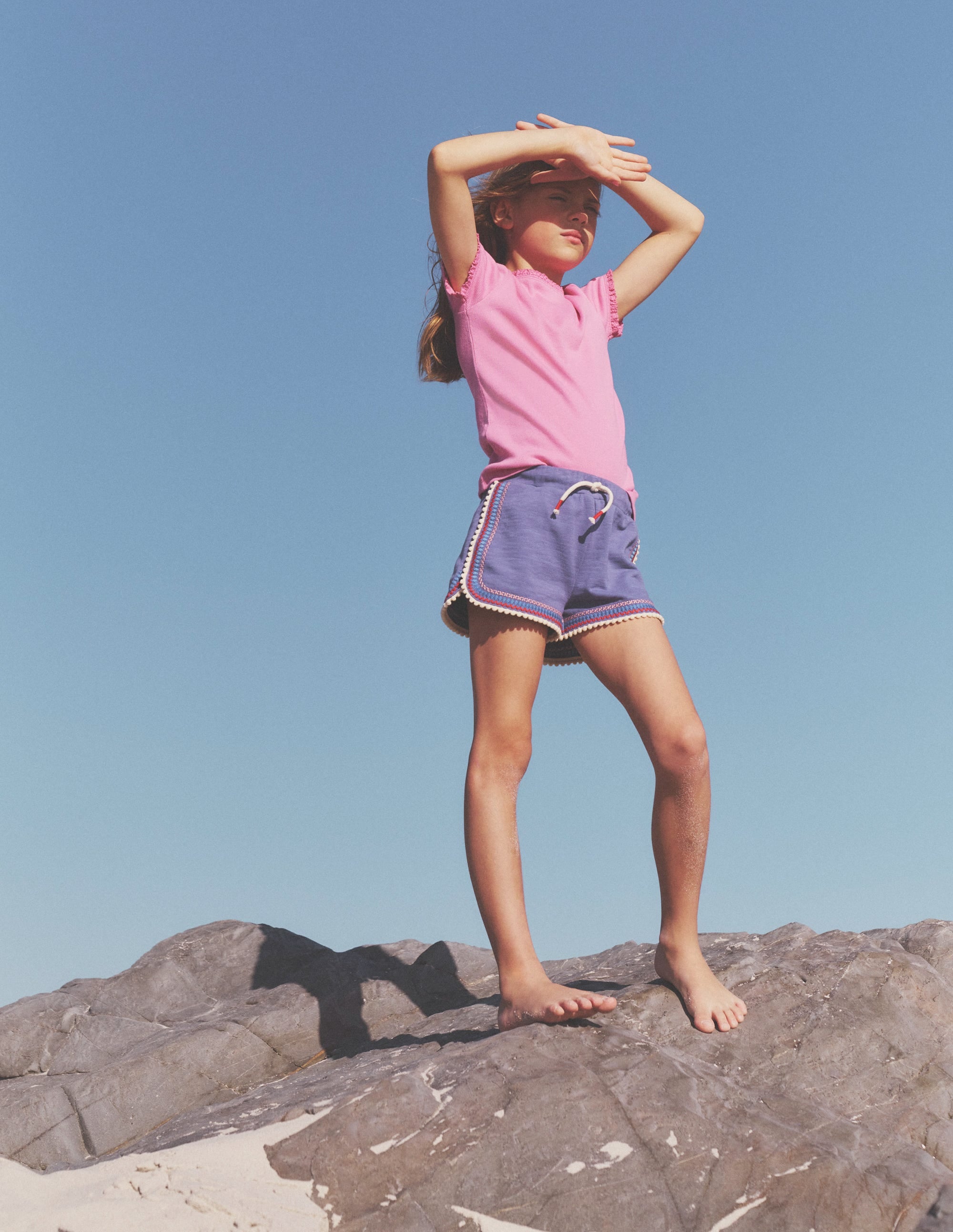 Pom Trim Jersey Shorts-Soft Starboard - Image 4