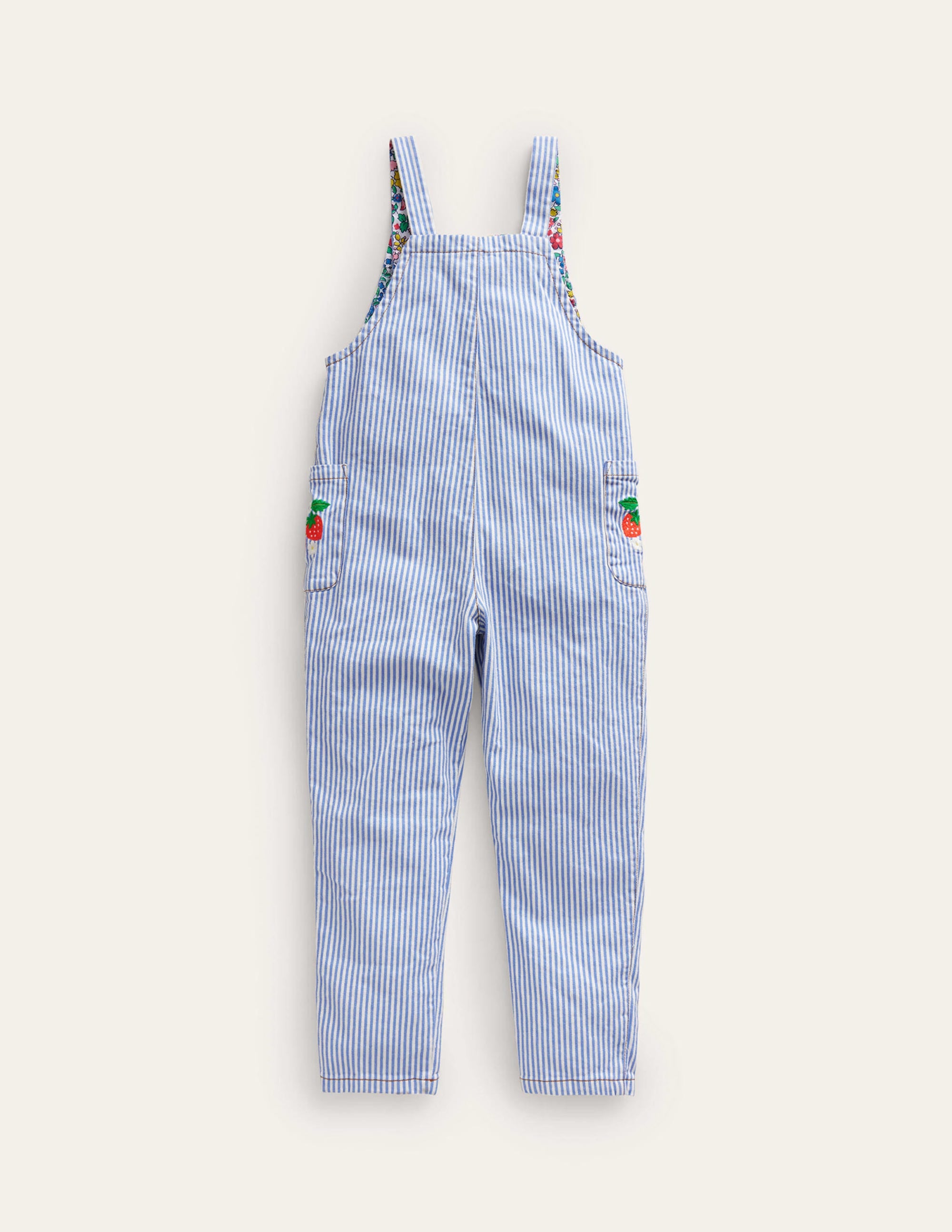 Relaxed Overalls-Surf Blue / Ivory Stripe - Image 2