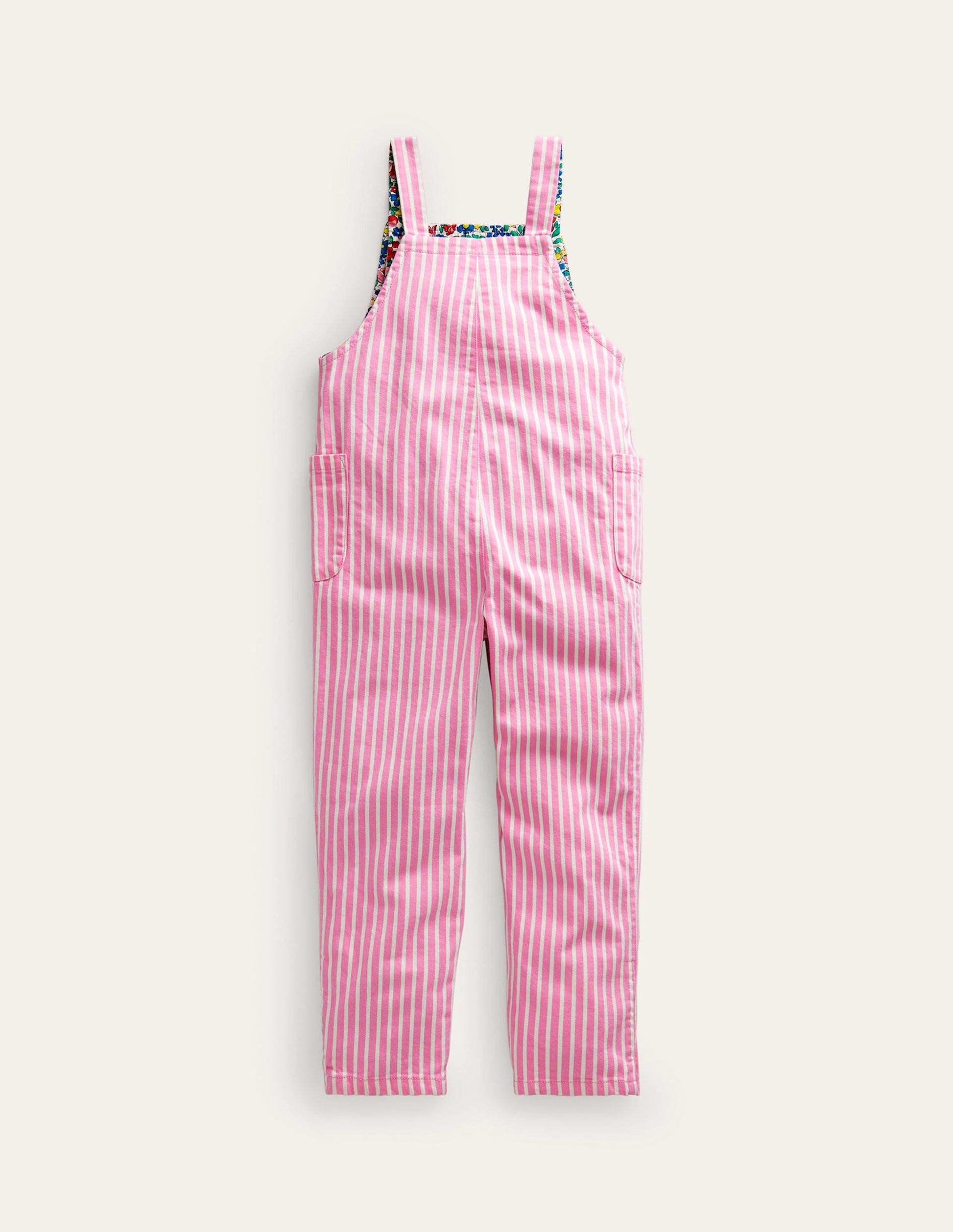 Relaxed Overalls-Pink / Ivory Stripe-2