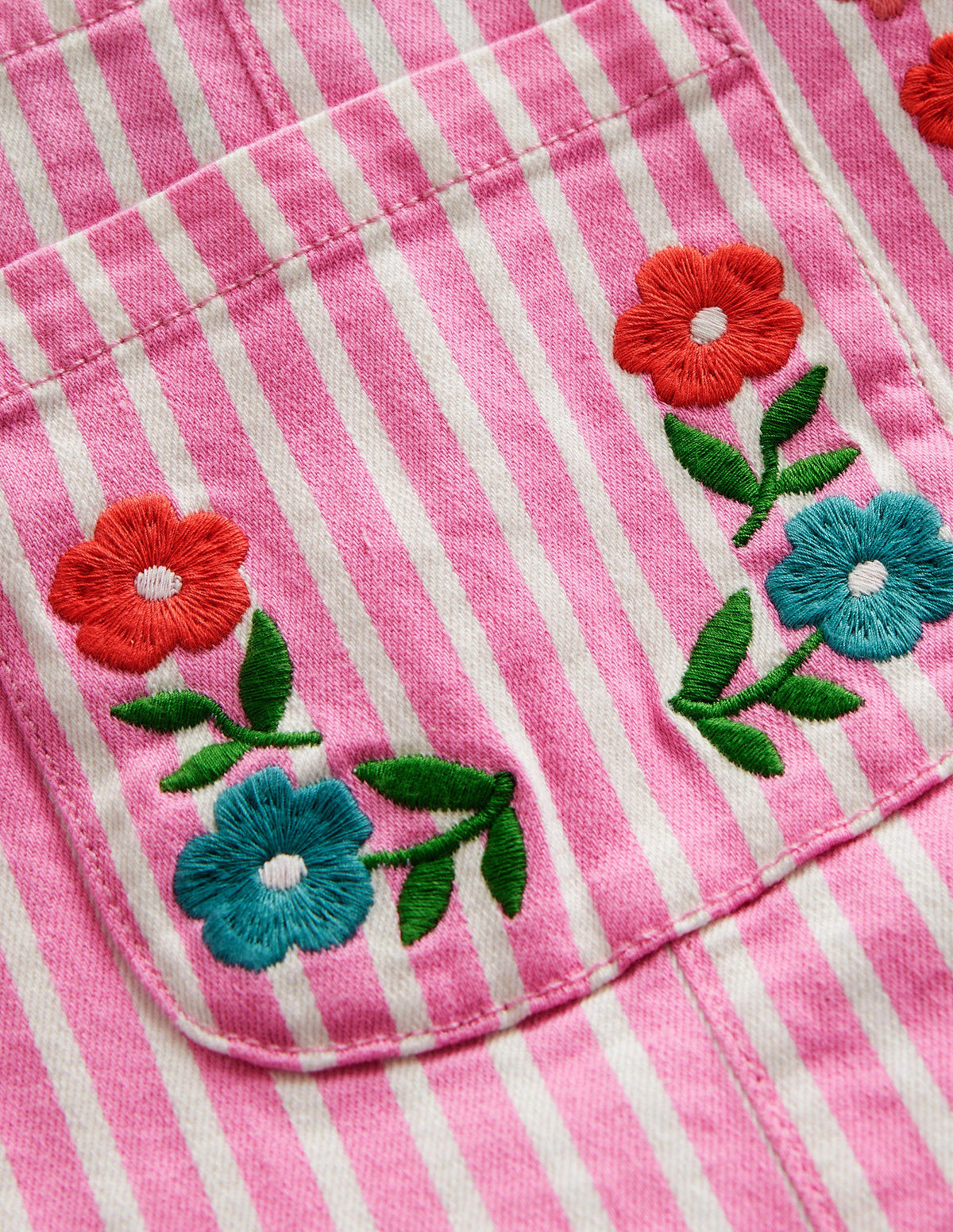 Relaxed Overalls-Pink / Ivory Stripe - Image 3