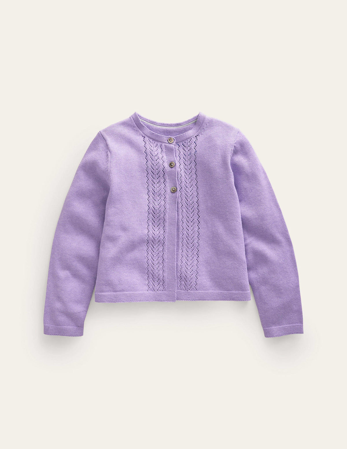 Pointelle Cotton Cardigan-Parma Violet-1