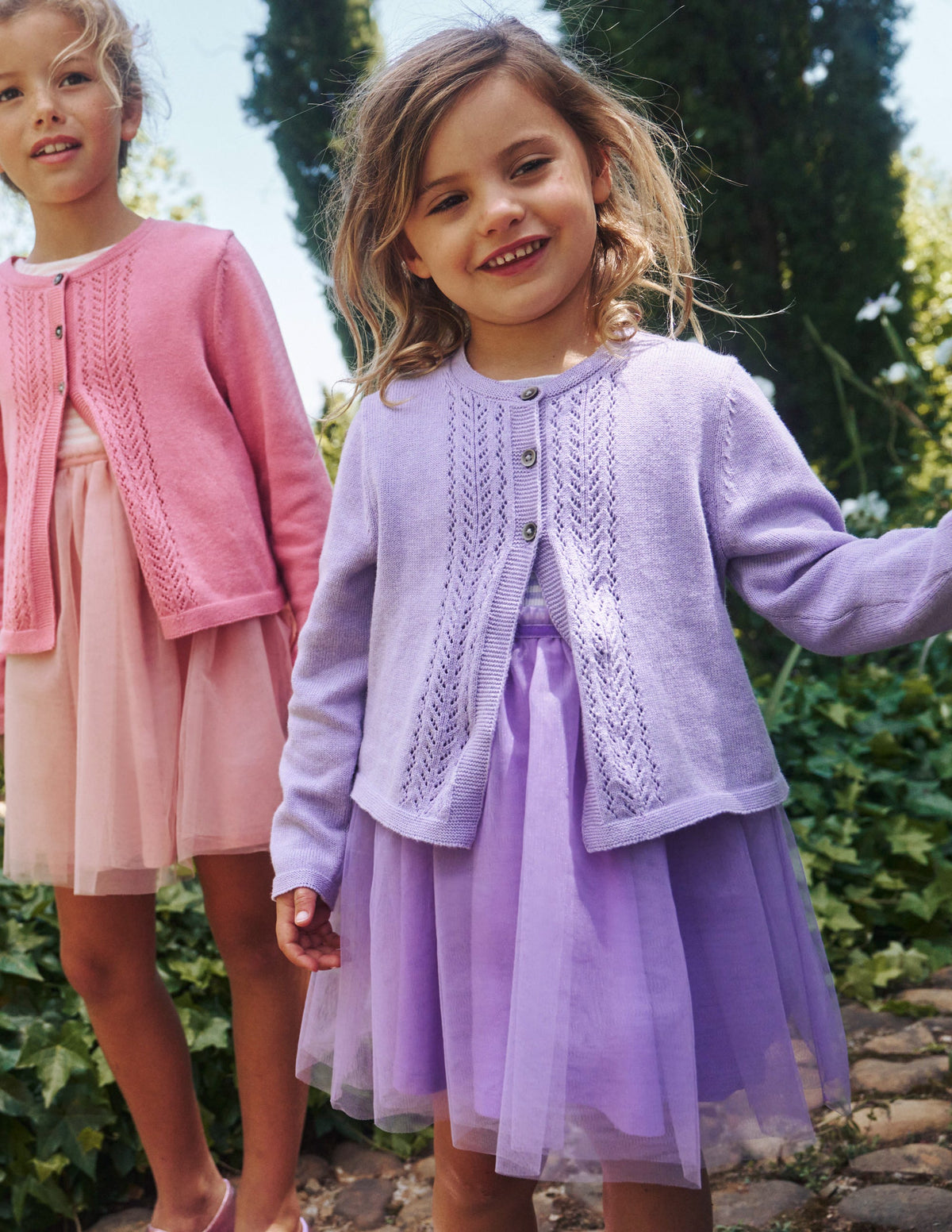 Pointelle Cotton Cardigan-Parma Violet - Image 4