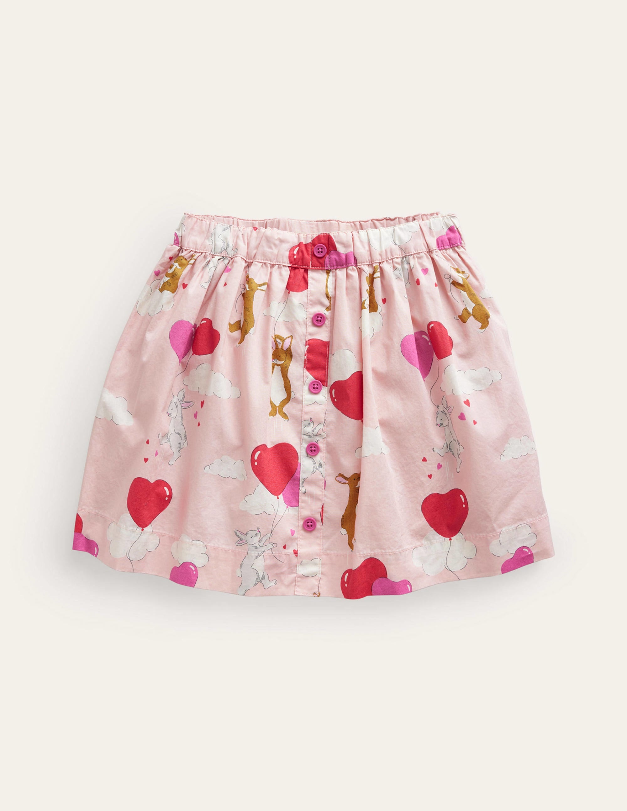 Pull On Twirly Skirt-Ballet Pink Love Bunnies - Image 1