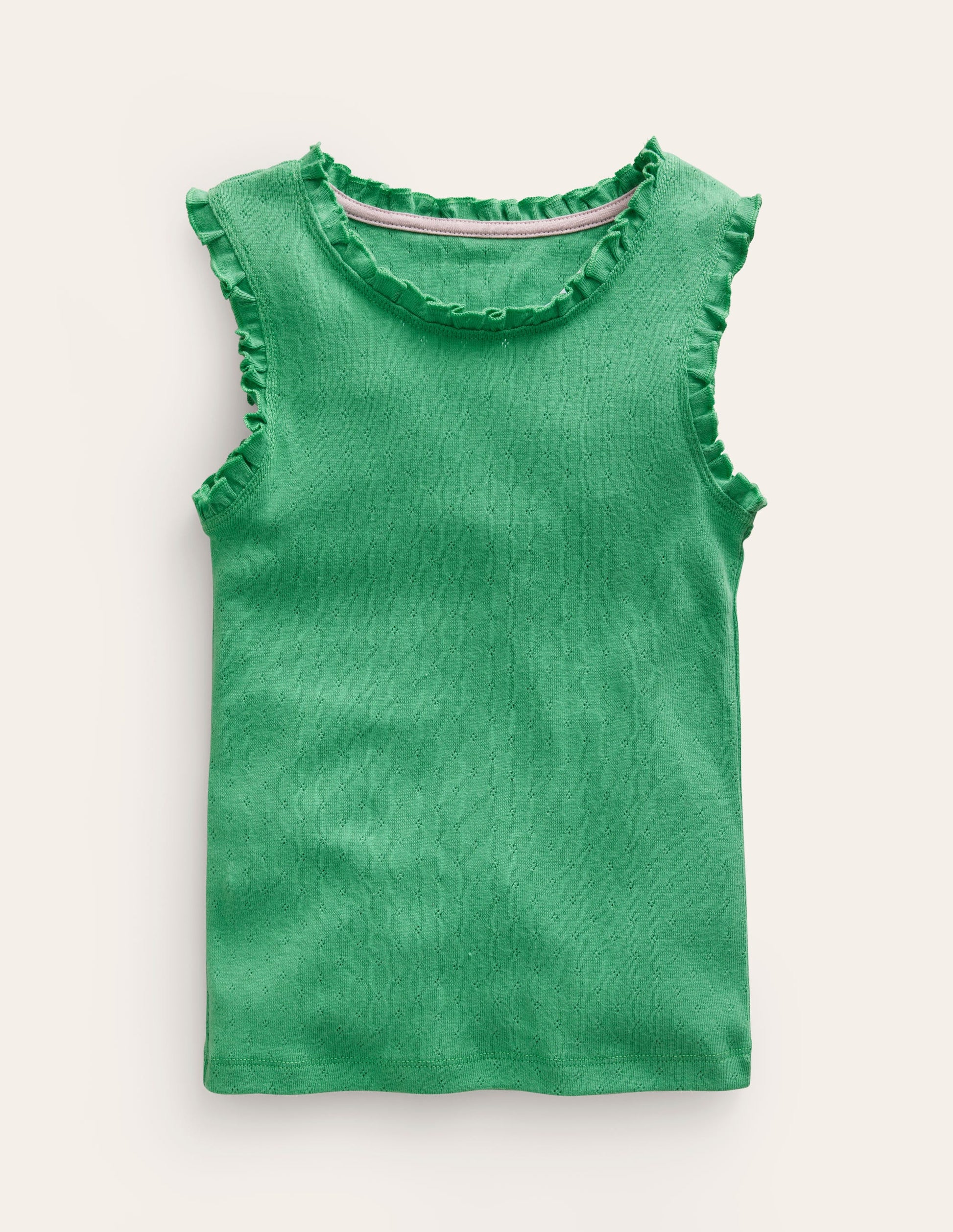 Pointelle Tank Top-Aloe Green-1