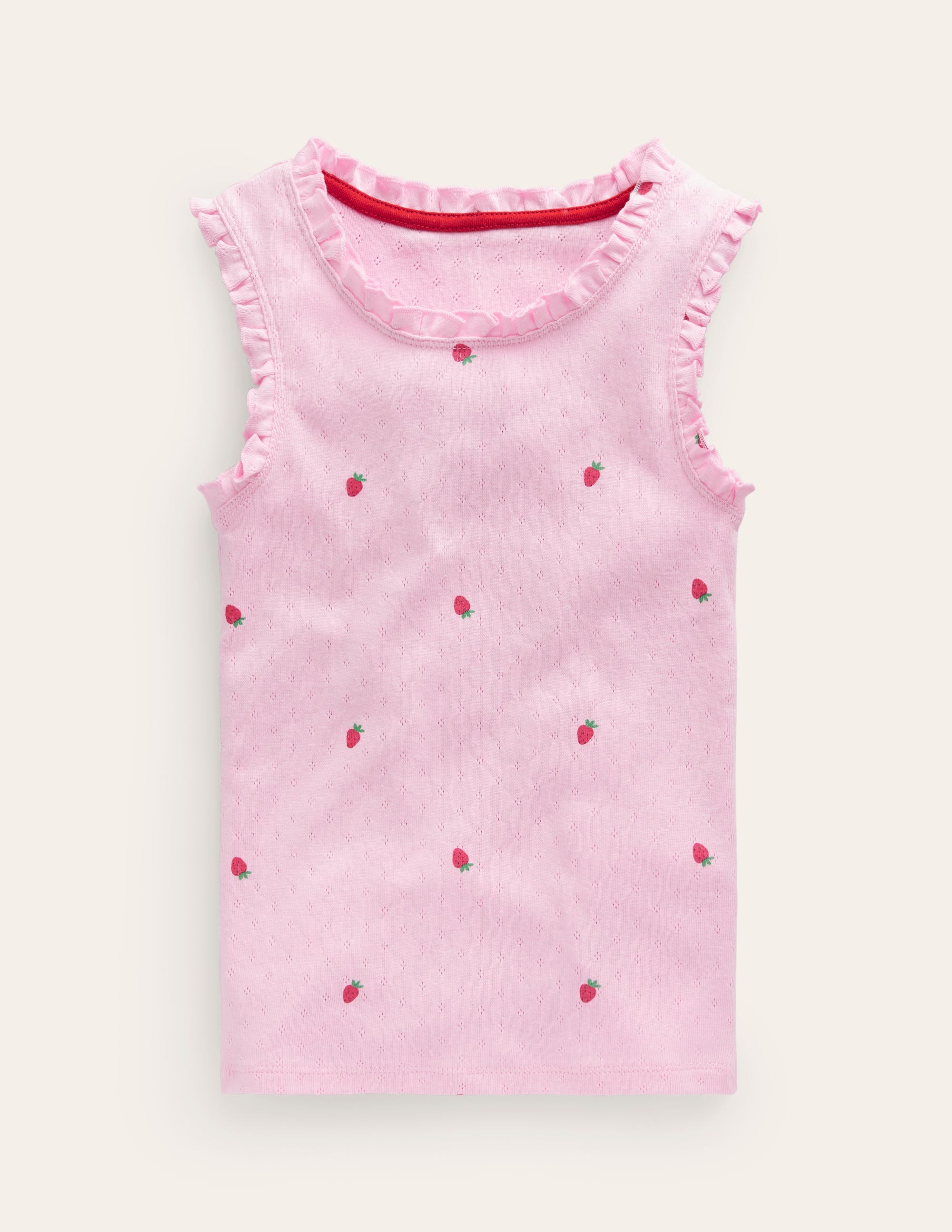 Pointelle Tank Top-Sweet Pea Strawberries - Image 1