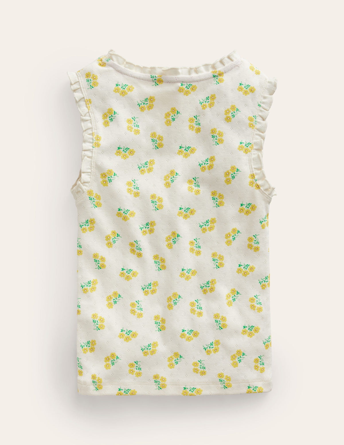 Pointelle Tank Top-Vanilla Pod Ditsy Floral-2