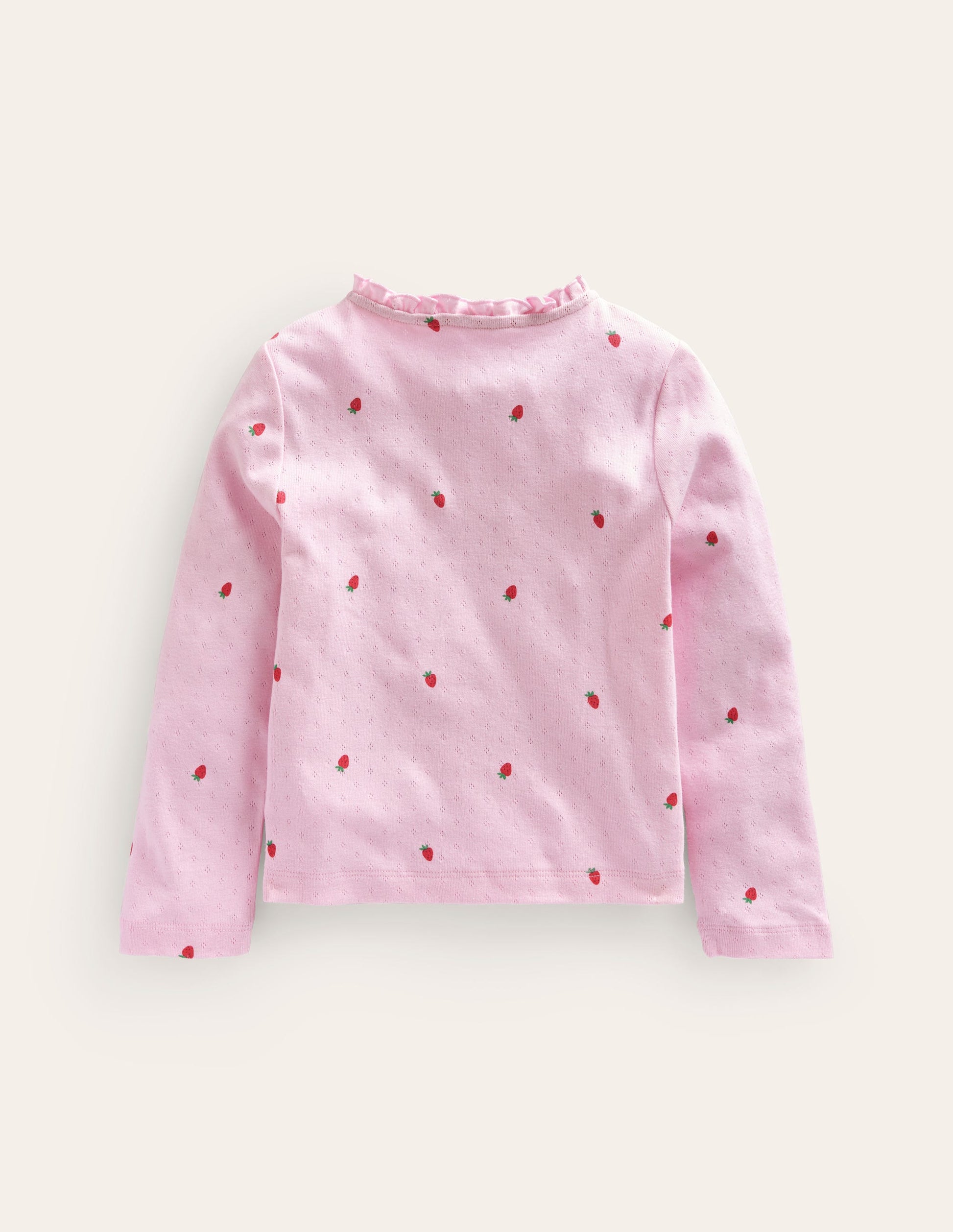 Pointelle Cardigan-Sweet Pea Pink Strawberries-2