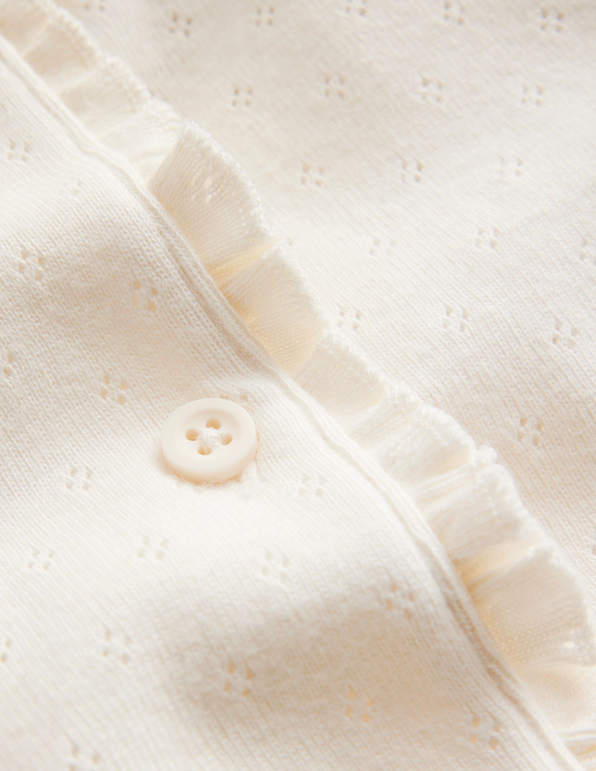 Pointelle Cardigan-Vanilla White-3