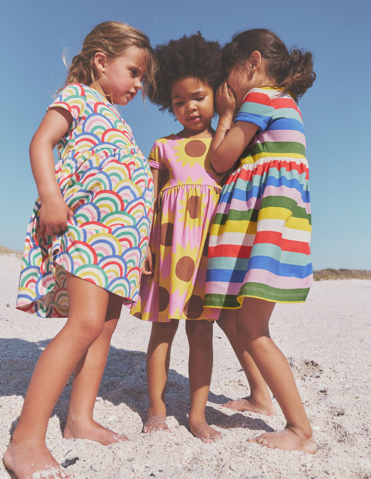 Short-sleeved Fun Jersey Dress-Multi Rainbow Stripe - Image 4