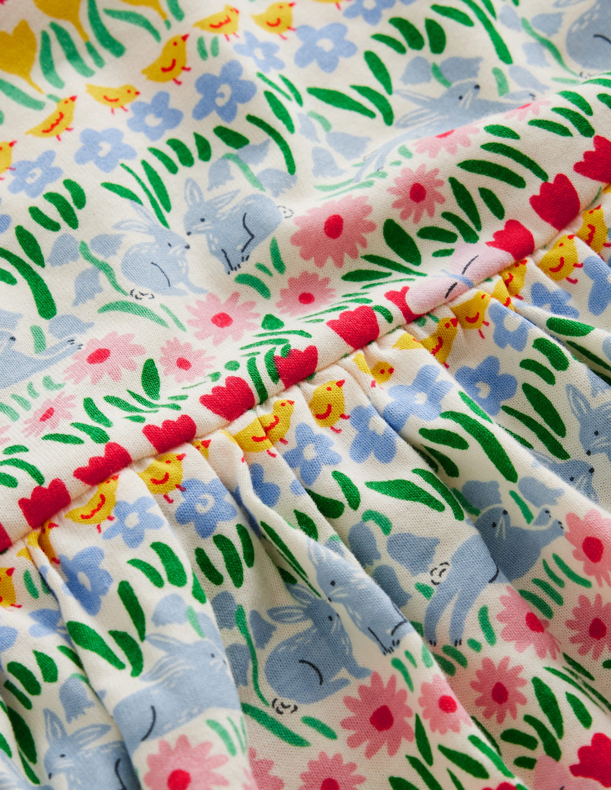 Short-sleeved Fun Jersey Dress-Multi Spring Stripe - Image 3