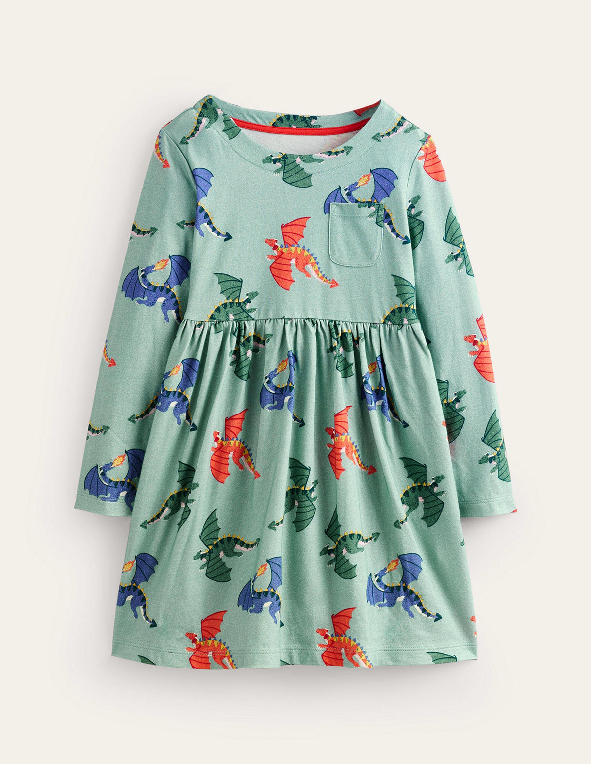Long Sleeve Fun Jersey Dress-Georgian Blue Dragons - Image 1