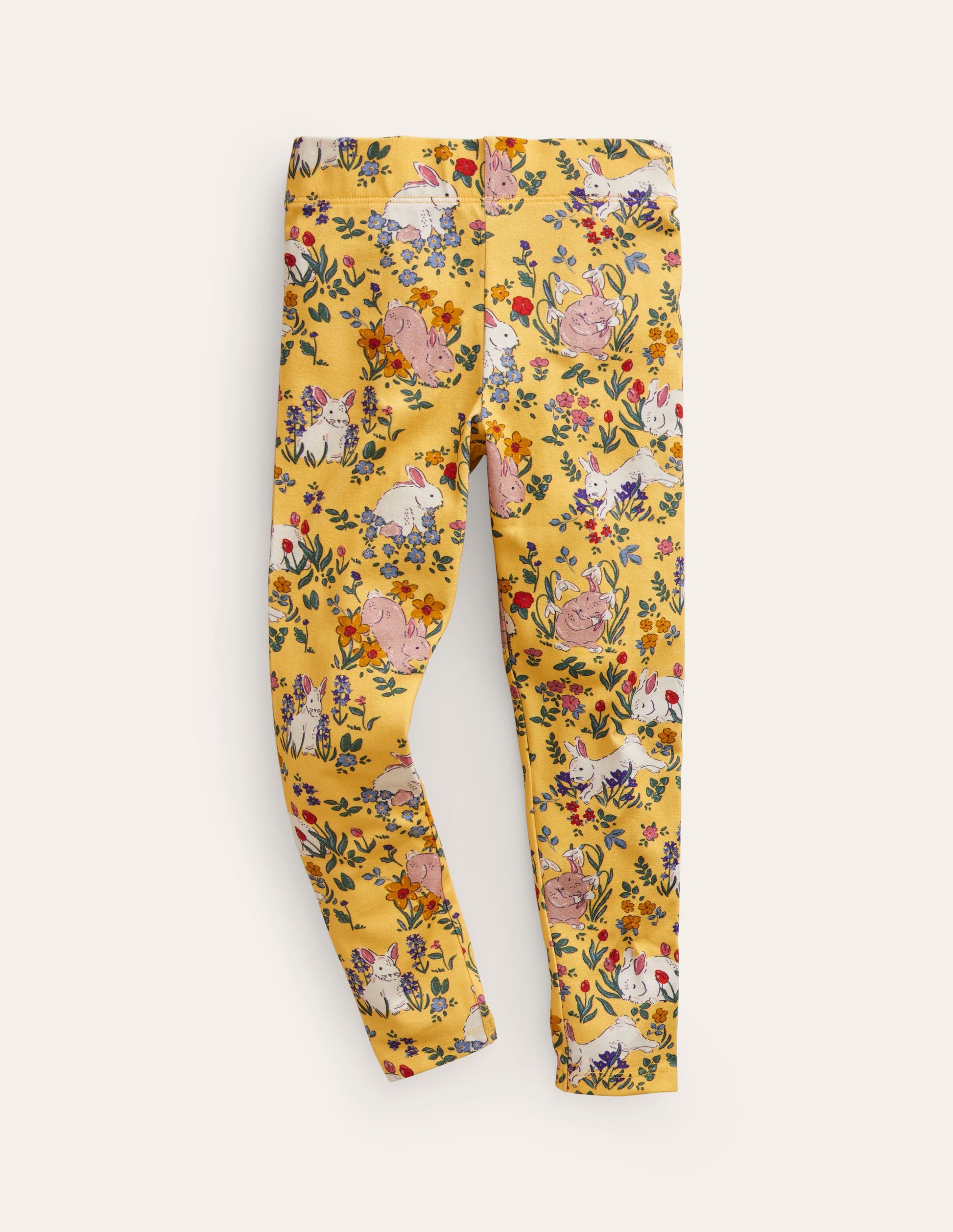 Fun Leggings-Spring Yellow Bunny-1