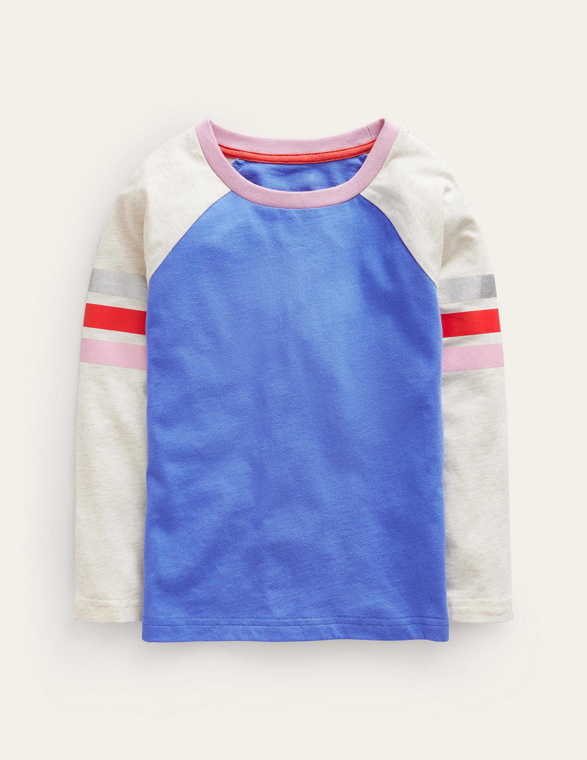 Colourblock Raglan T-shirt-Surf blue/Oatmeal - Image 1