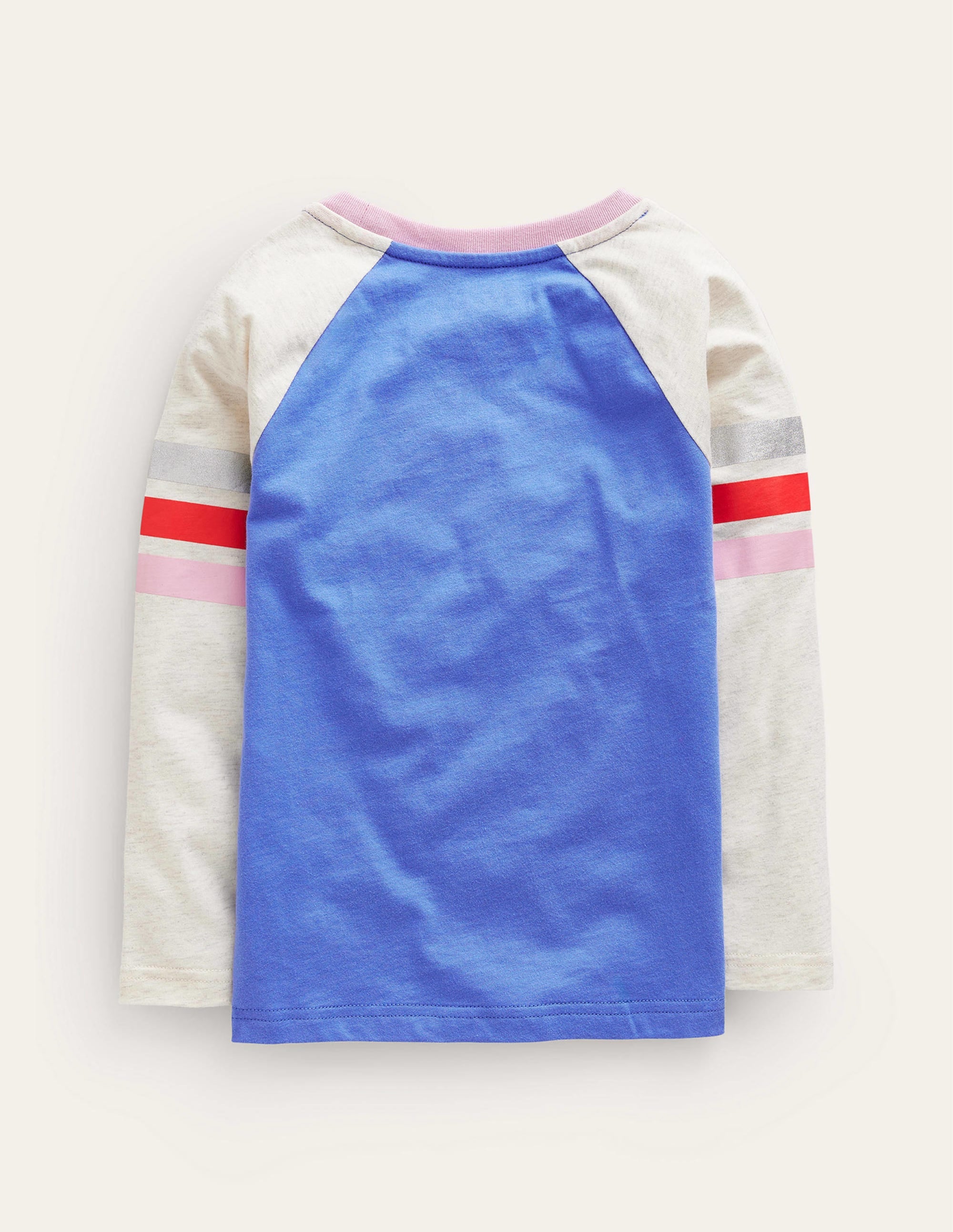 Colourblock Raglan T-shirt-Surf blue/Oatmeal - Image 2