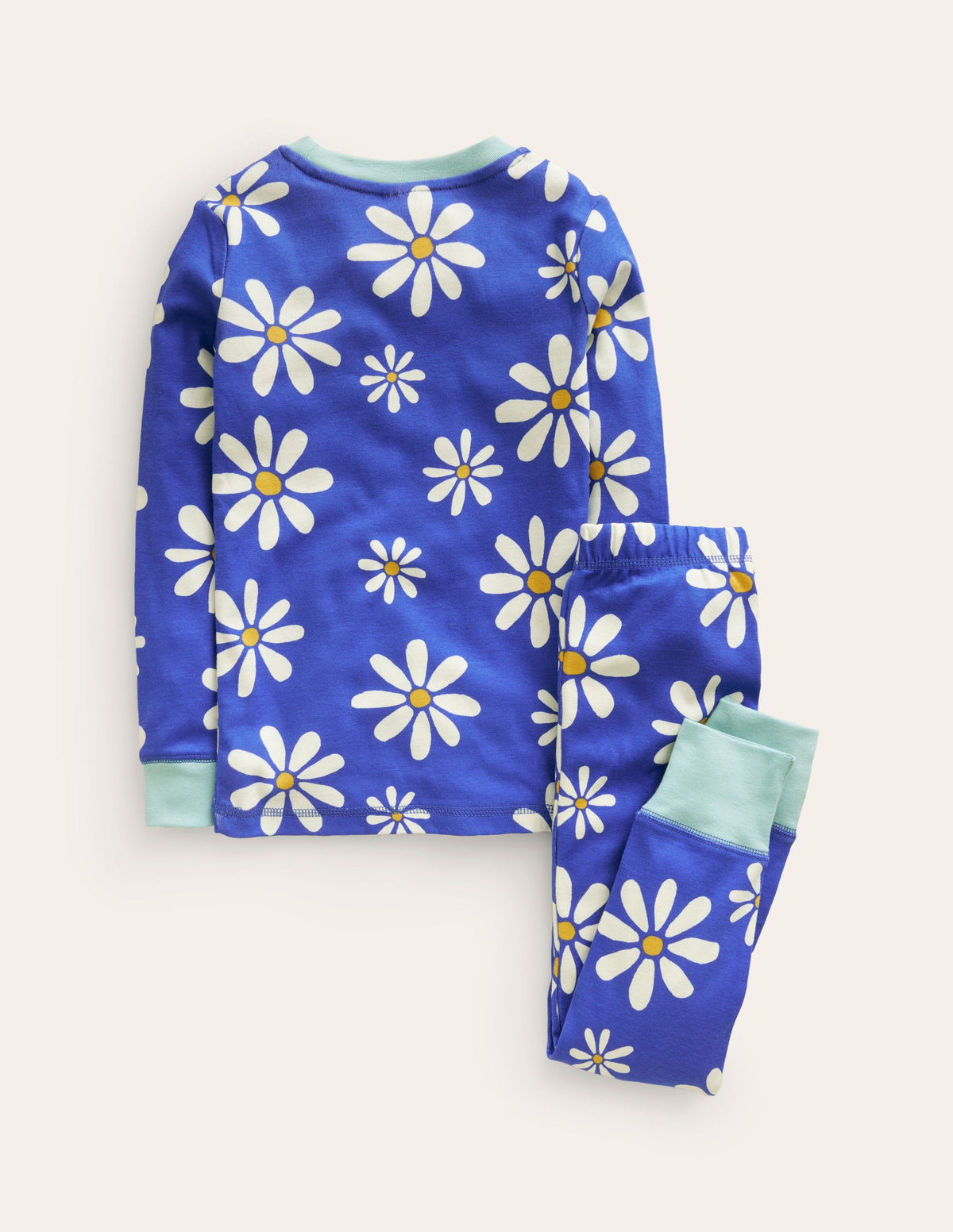 Snug Glow-In-The-Dark Pajamas-Sapphire Blue Daisies-2