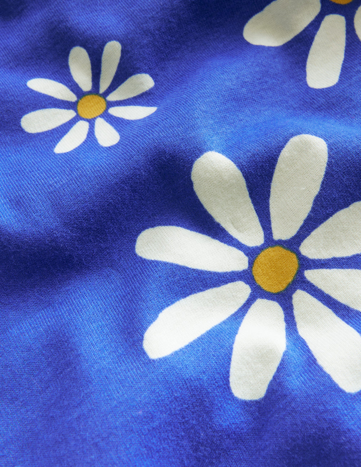 Snug Glow-In-The-Dark Pajamas-Sapphire Blue Daisies - Image 3