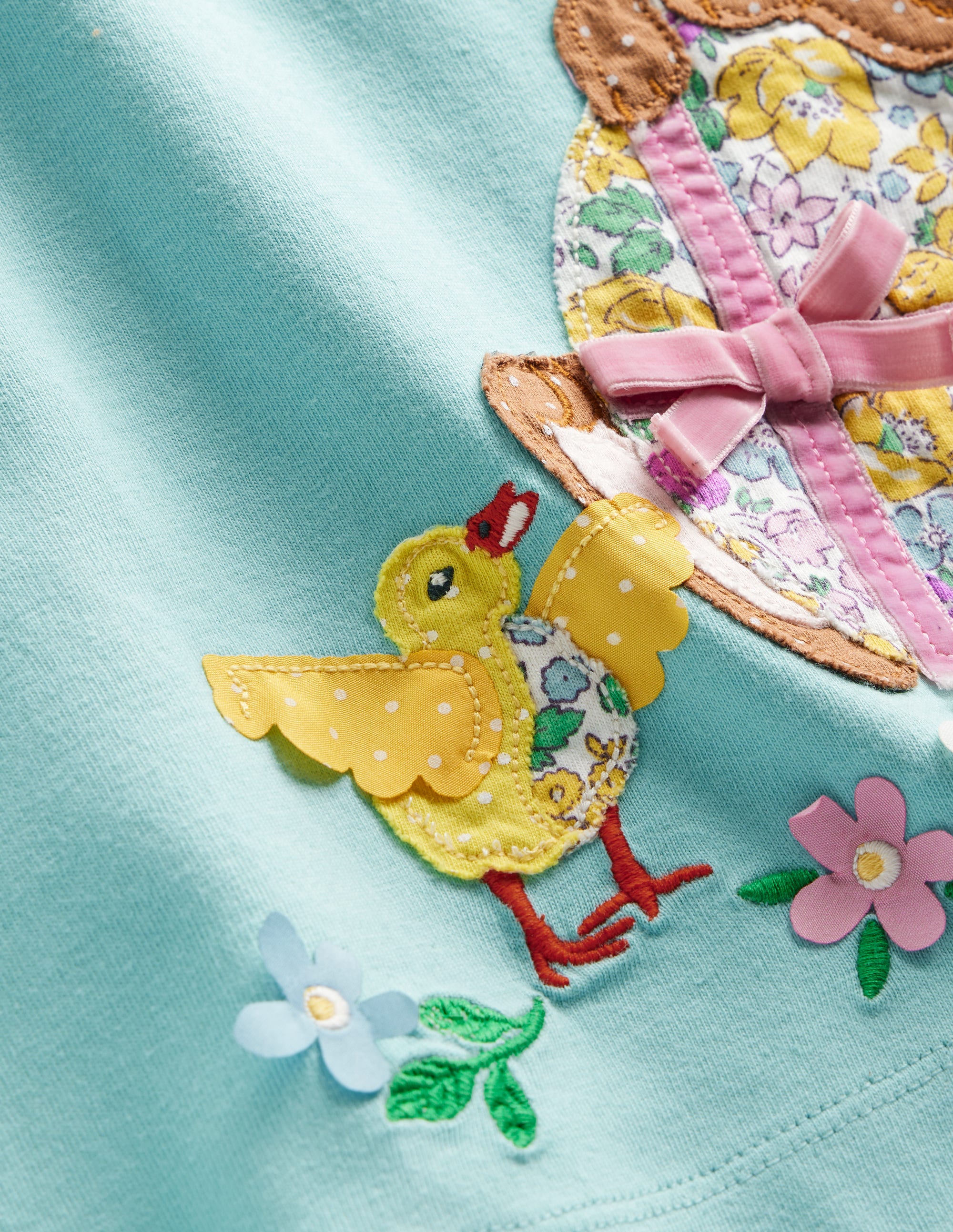 Big Appliqué Dress-Georgian Blue Bunny - Image 3