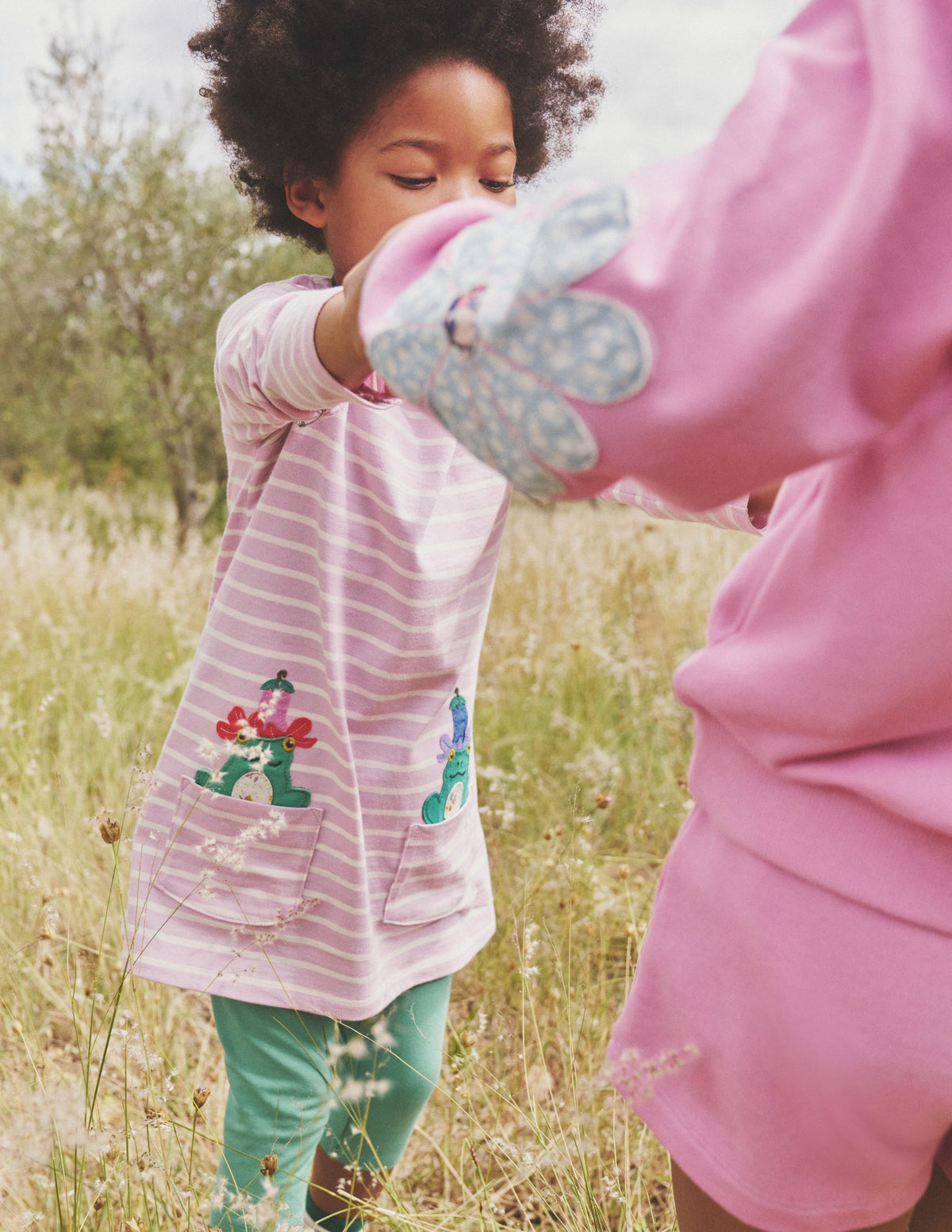 Appliqué Jersey Tunic-Sugared Almond Pink/Ivory - Image 4