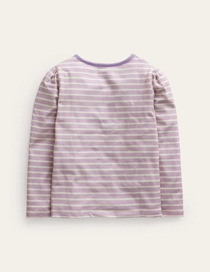 Appliqué Puff-Sleeve Top-Multi Floral Dragon-2