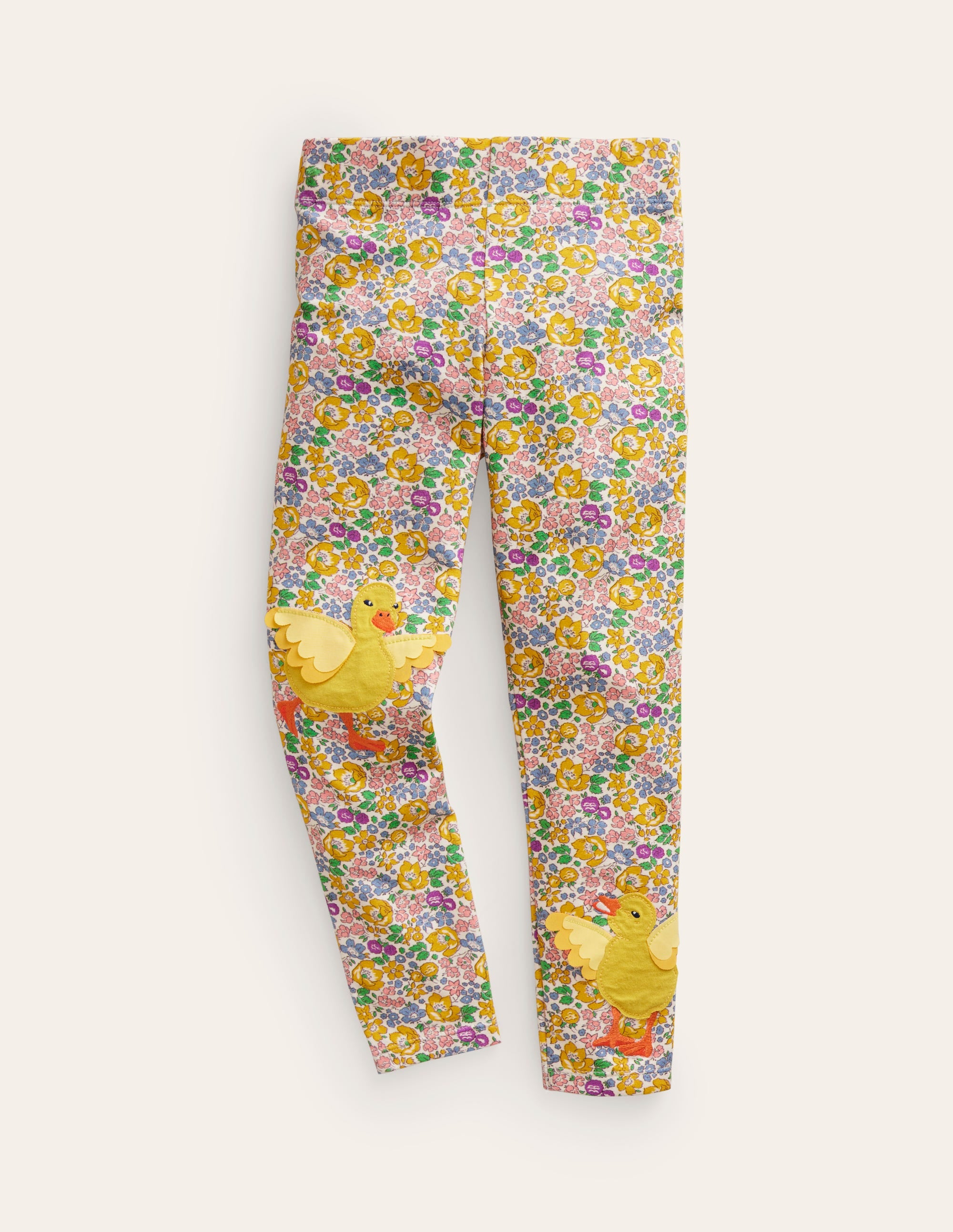 Appliqué Leggings-Yellow Spring Bloom - Image 1